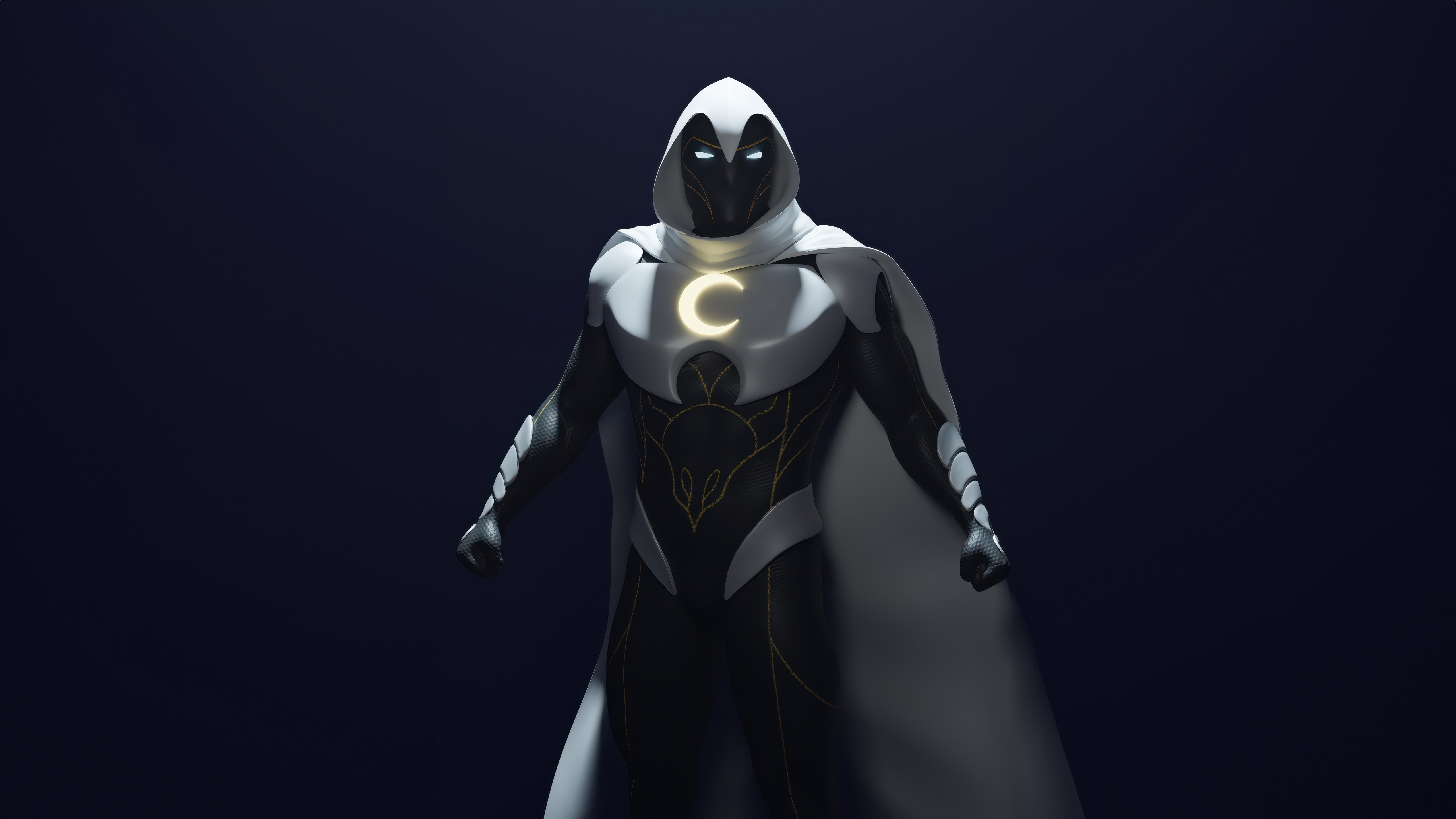 Moon Knight Standing in Dark Room HD Wallpaper