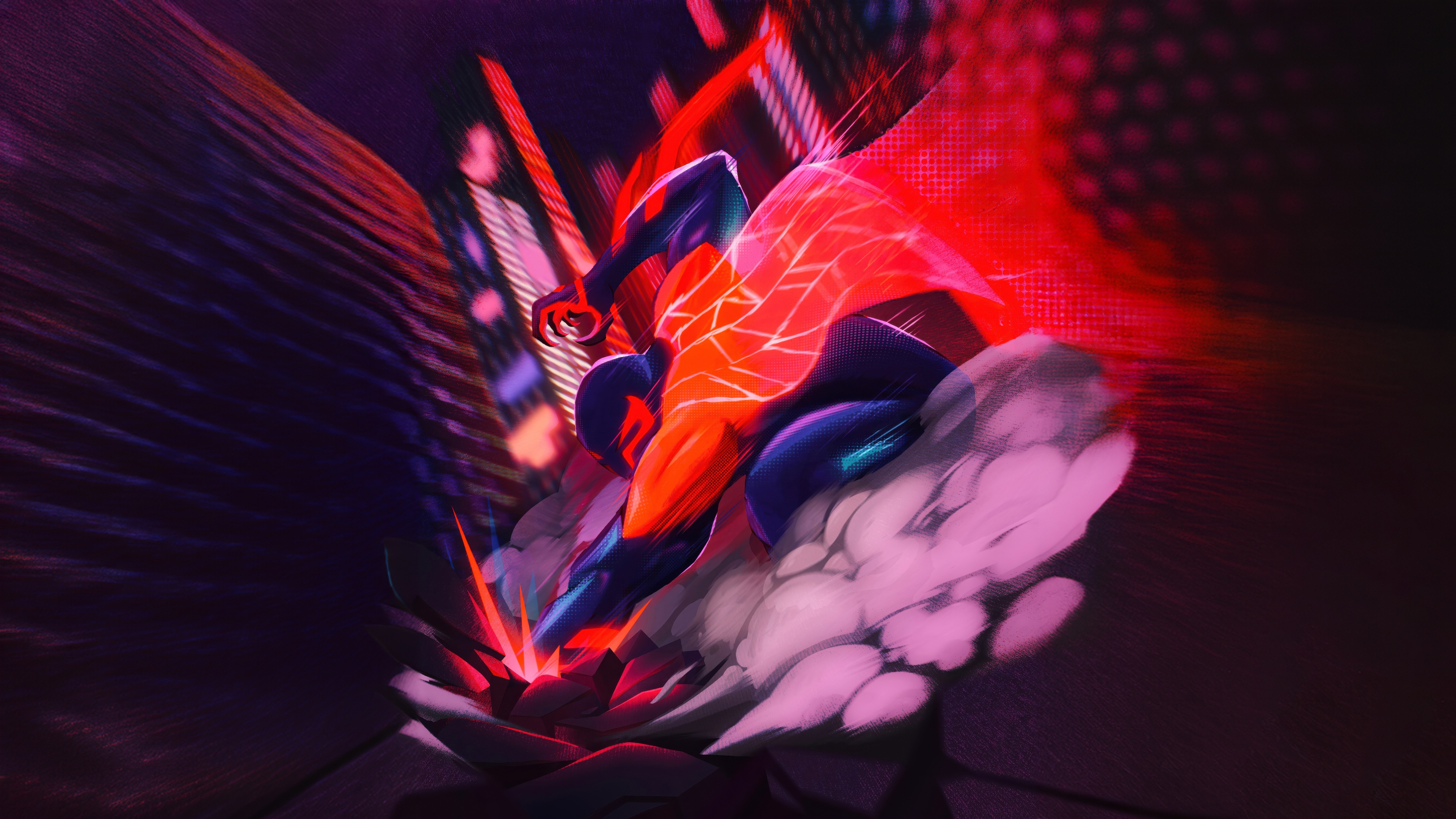 Spider-Man 2099 in a dynamic pose HD Wallpaper