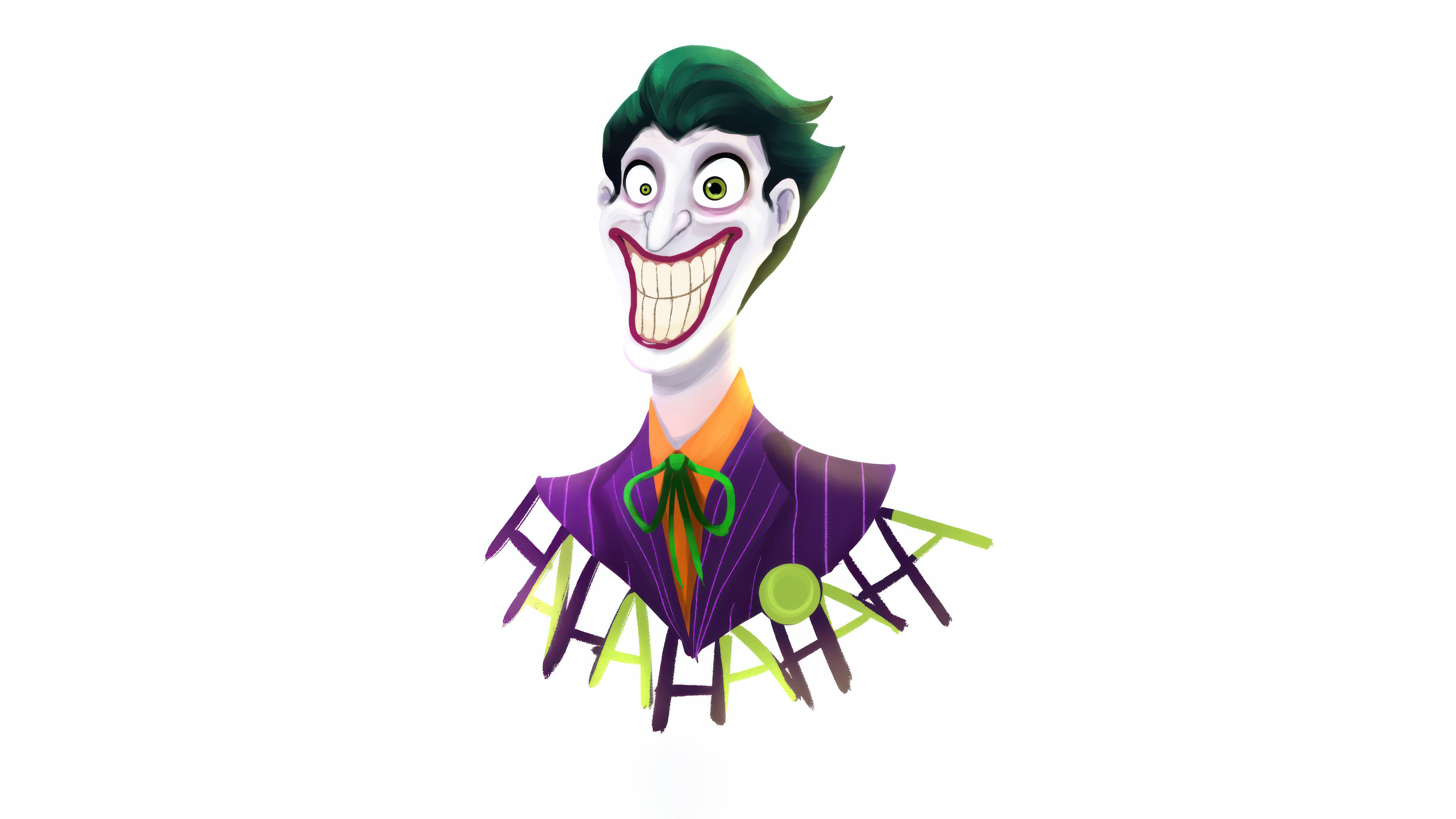 The Joker with "HAHA" text HD Wallpaper
