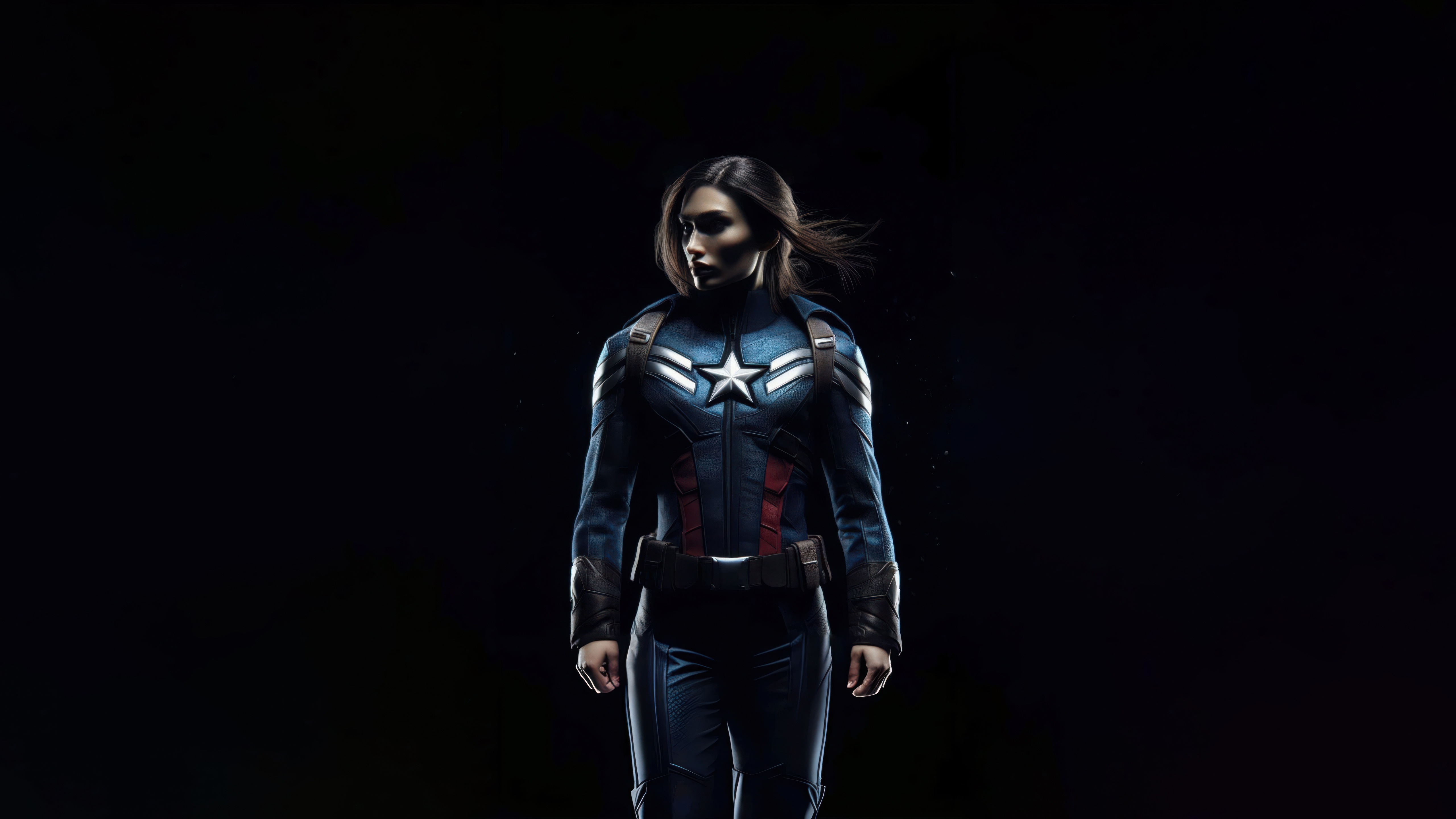 Lady Captain America in Costume HD Wallpaper
