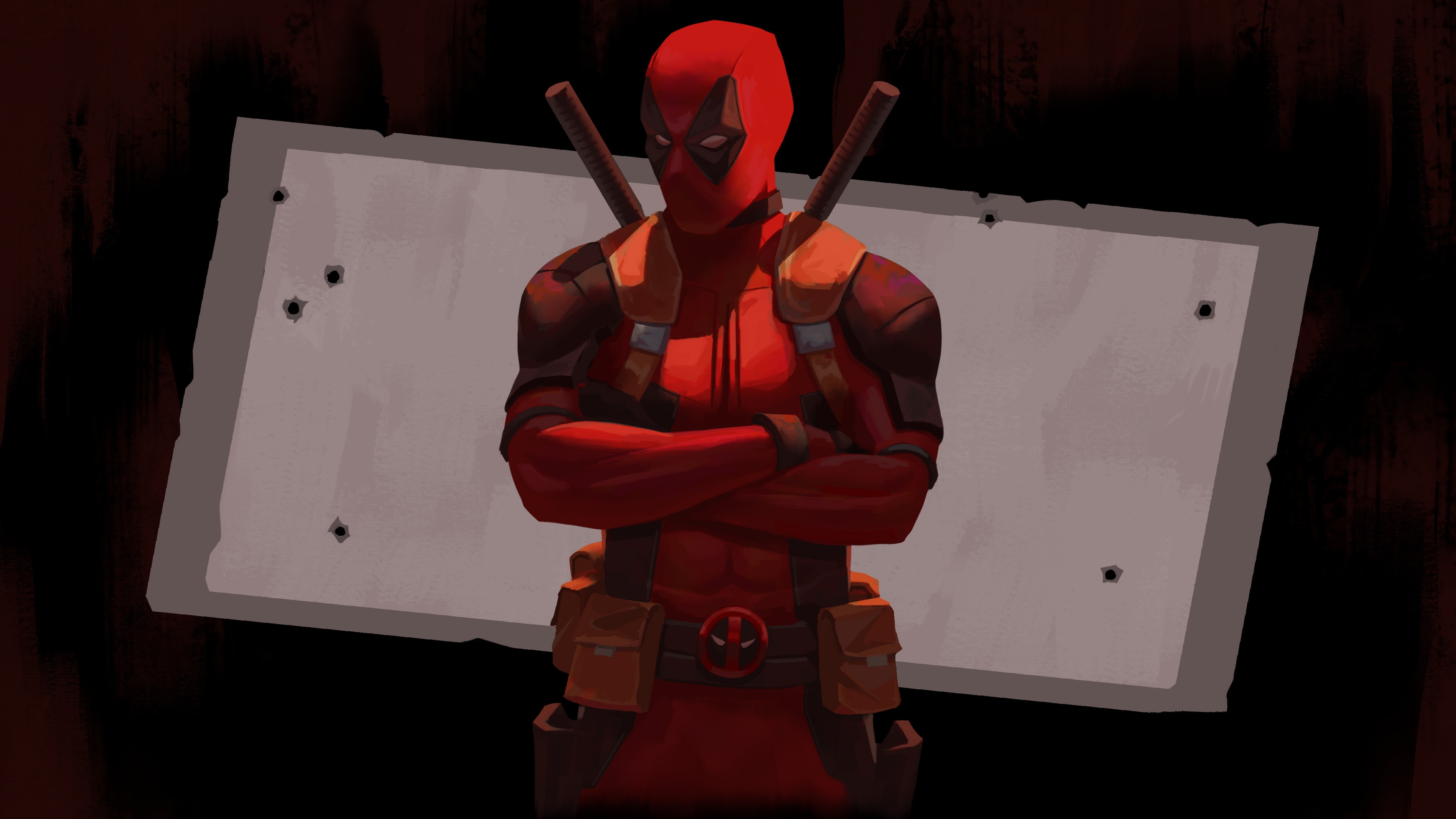 Deadpool with Crossed Arms HD Wallpaper