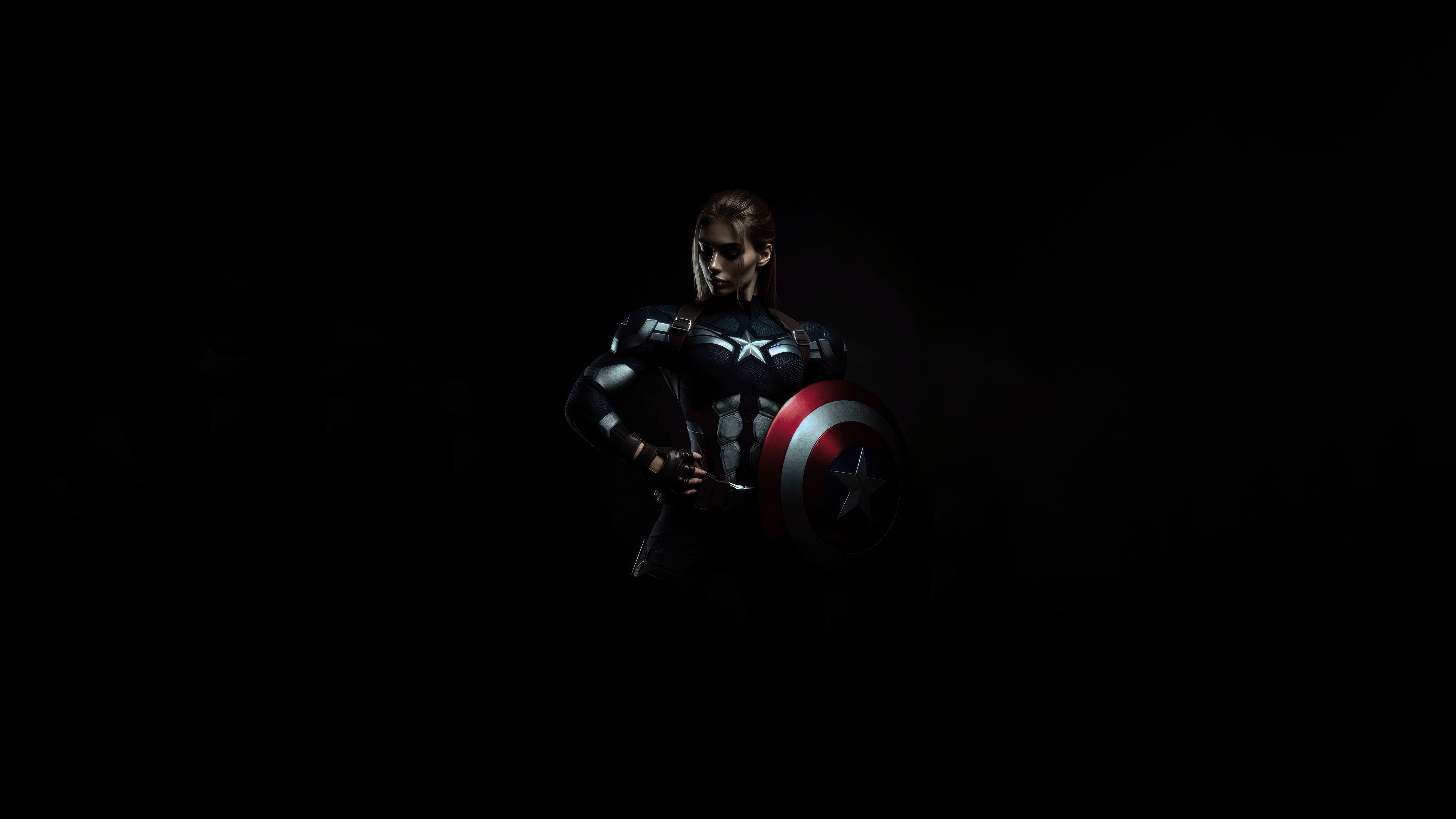 Lady Captain America with Shield HD Wallpaper