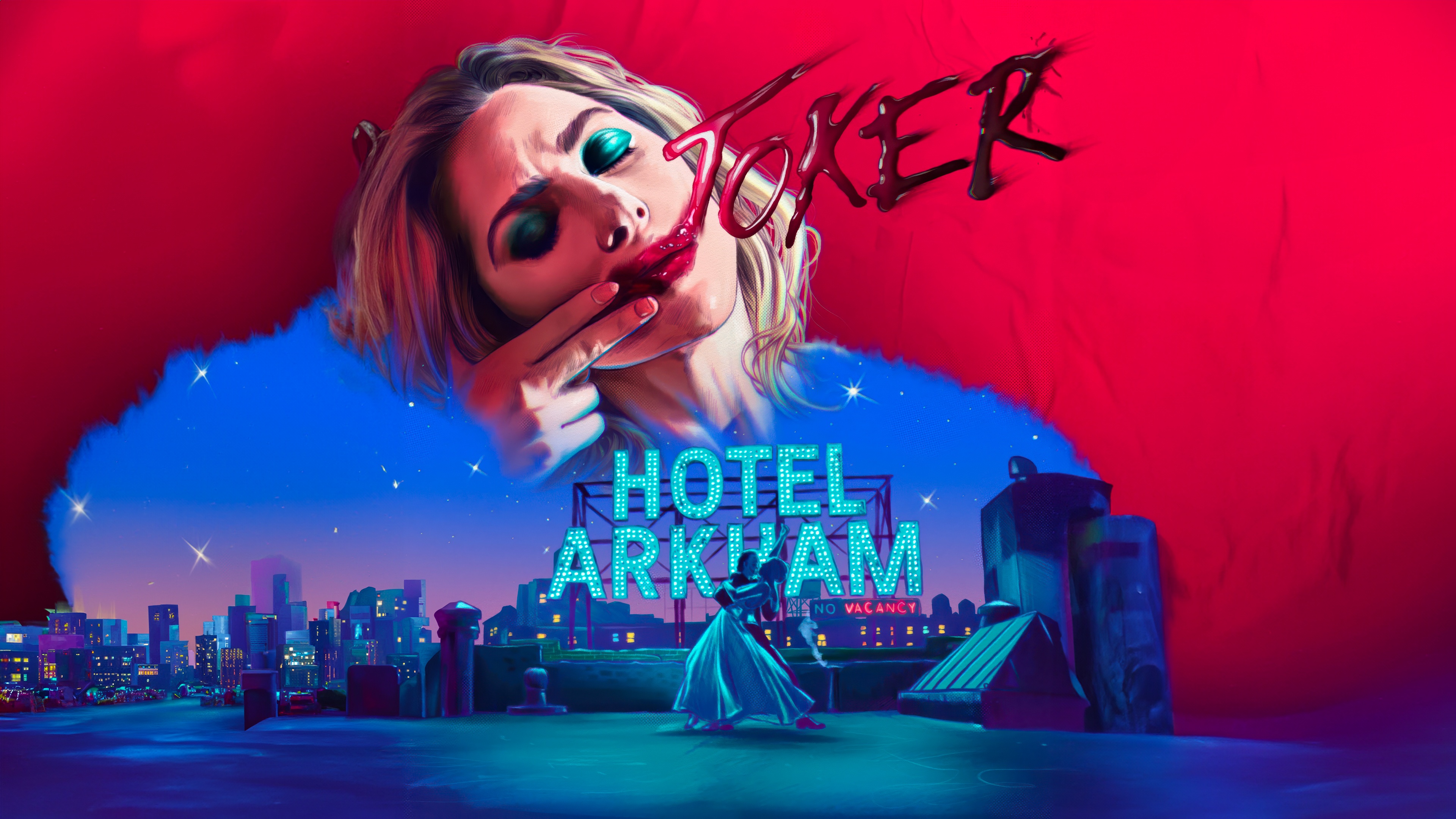 Joker and Harley Quinn at Hotel Arkham HD Wallpaper