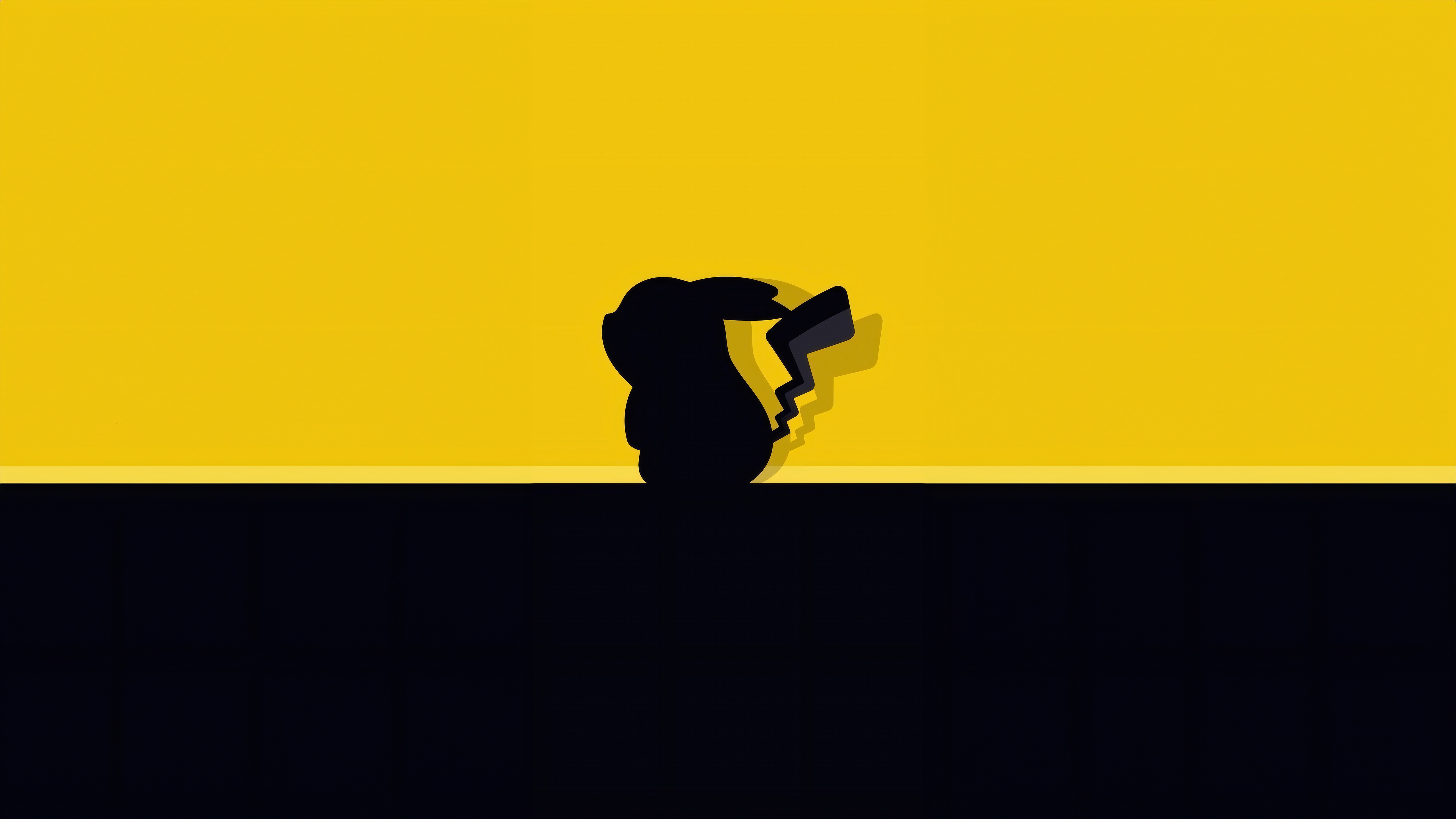 Pikachu Silhouette Minimalist Design HD Wallpaper