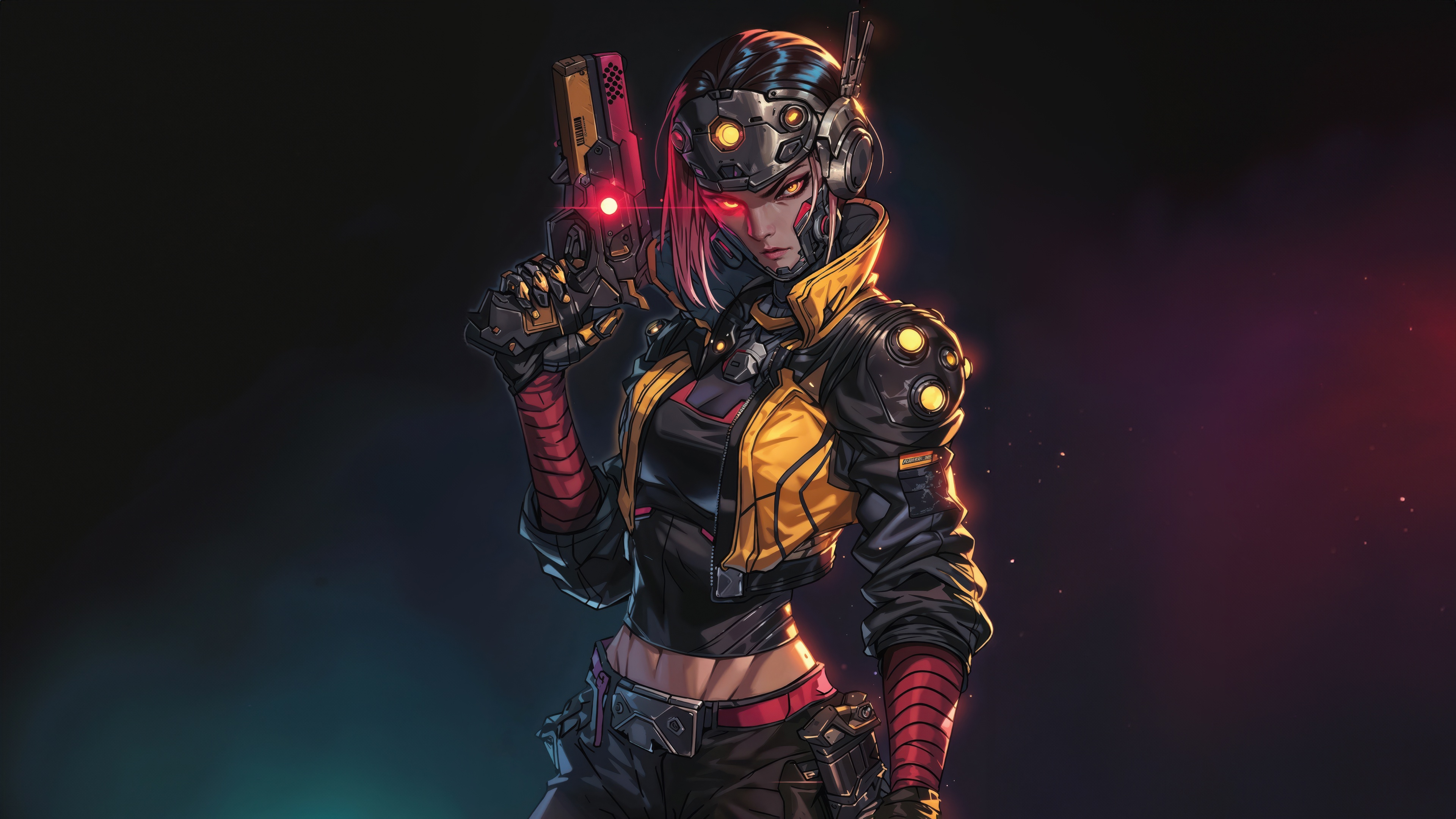 Cybernetic Vanguard holding a pistol HD Wallpaper