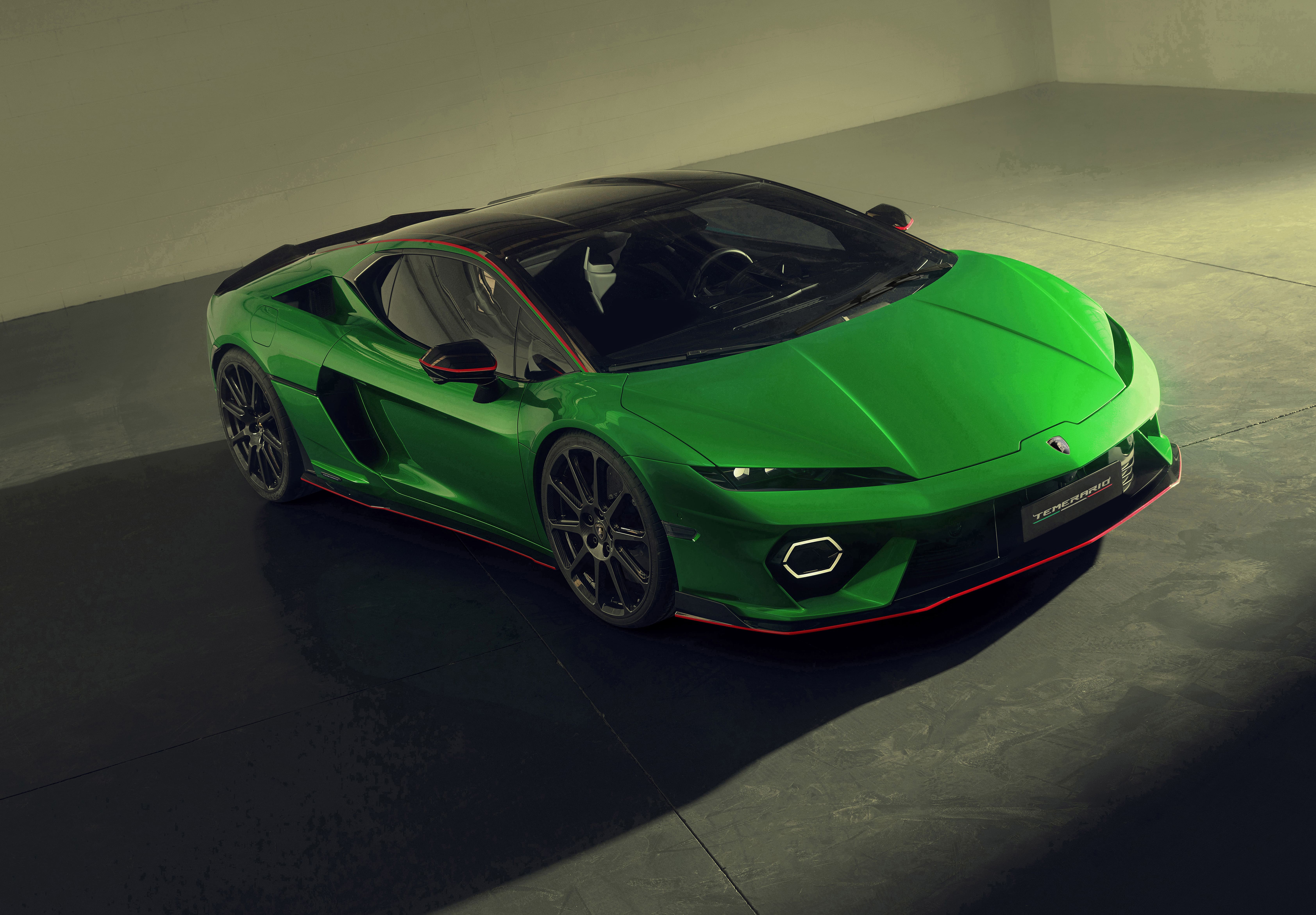 Green Lamborghini Temerario sports car HD Wallpaper