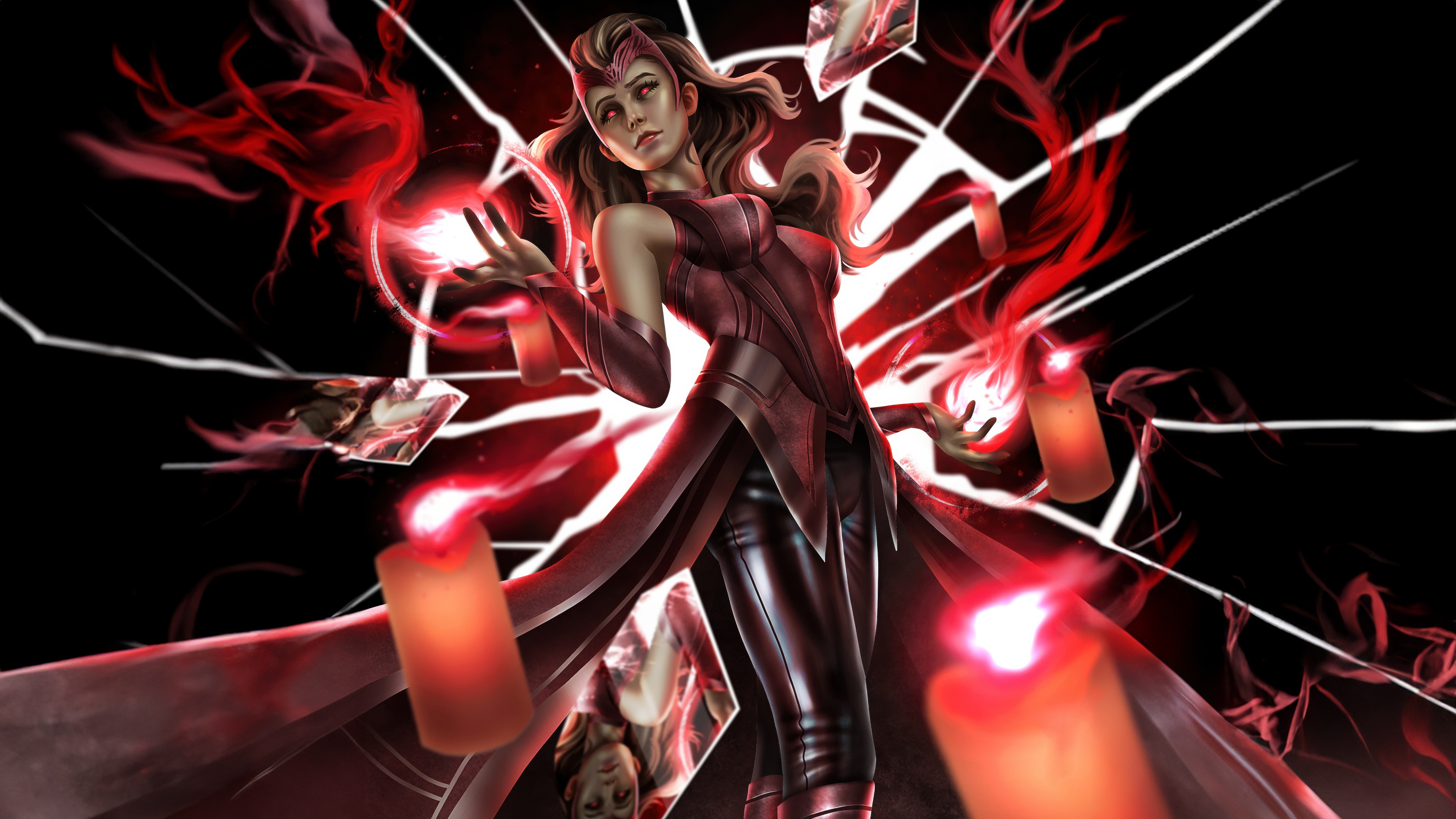 Wanda Maximoff The Scarlet Witch casting magic HD Wallpaper