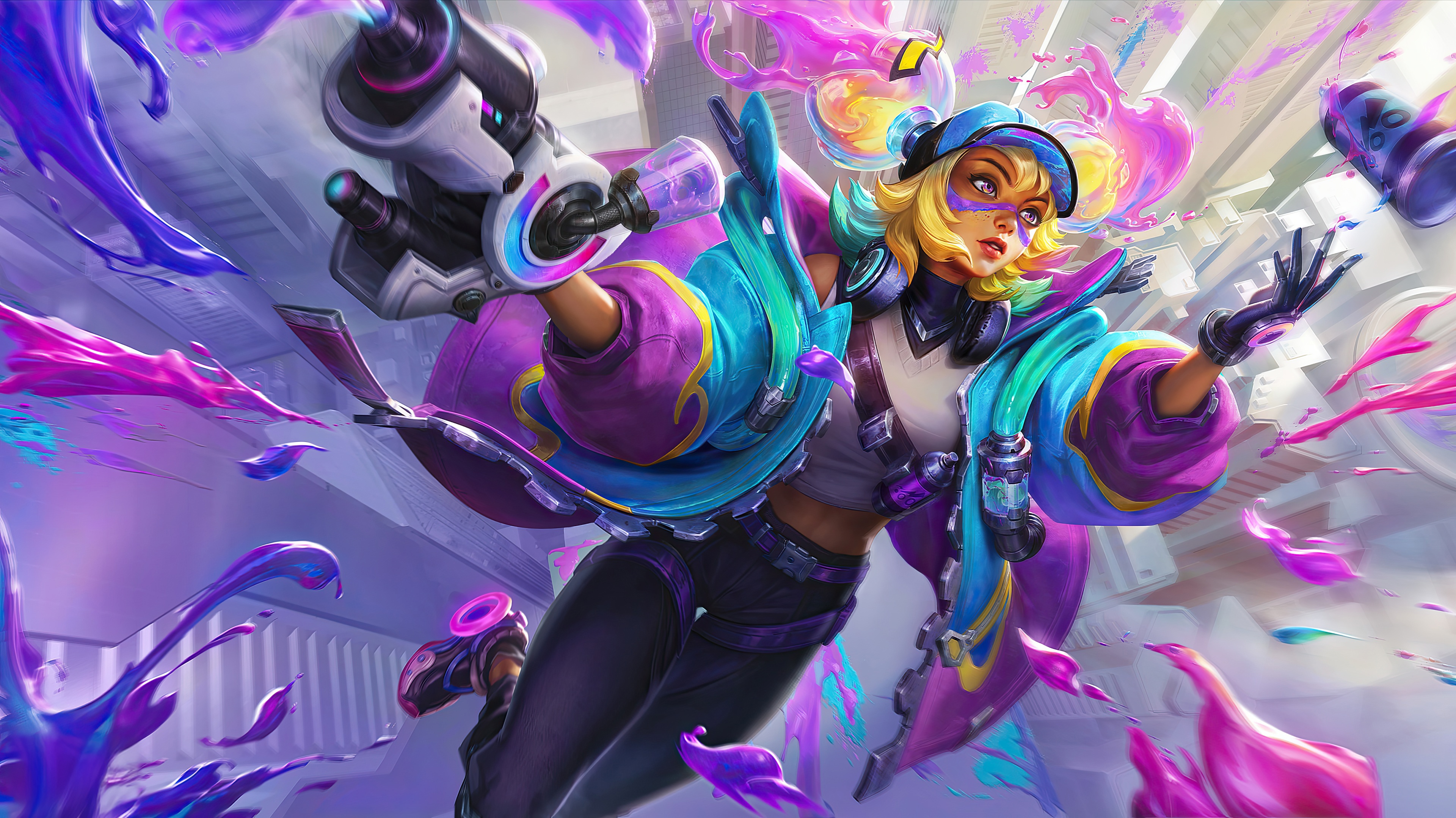 Chromacrash Zeri from League of Legends Wild Rift HD Wallpaper