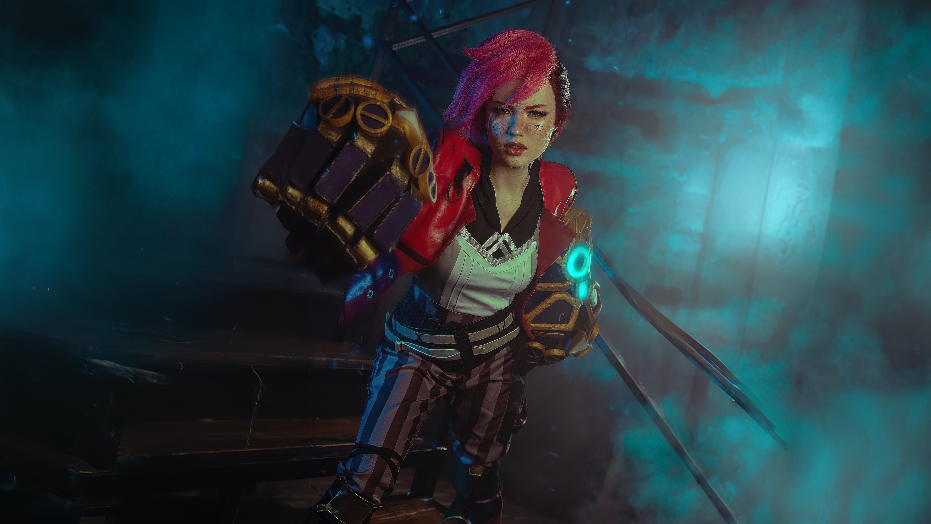 Vi The Enforcer of Piltover Cosplay HD Wallpaper