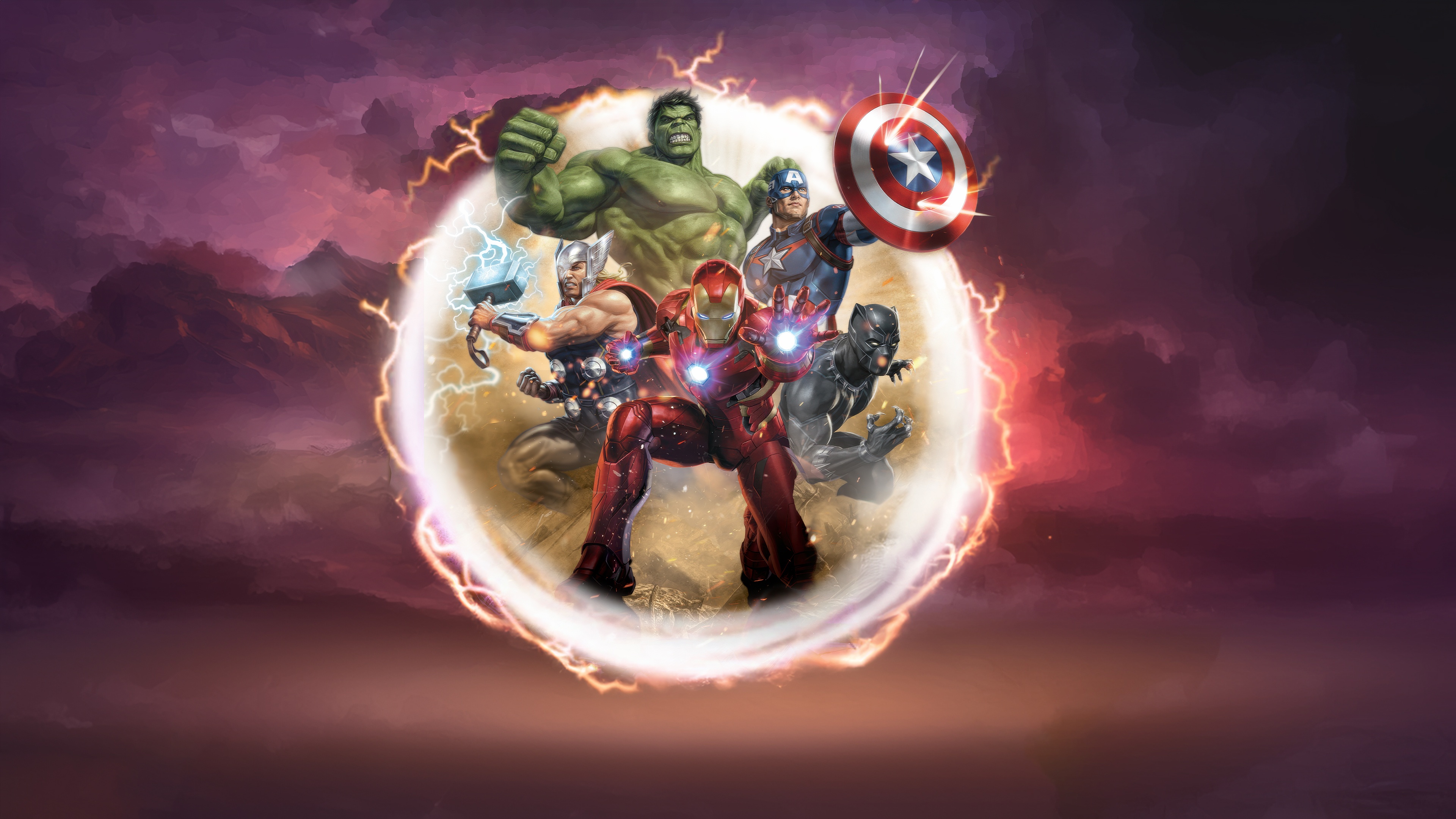 The Mighty Avengers Portal HD Wallpaper