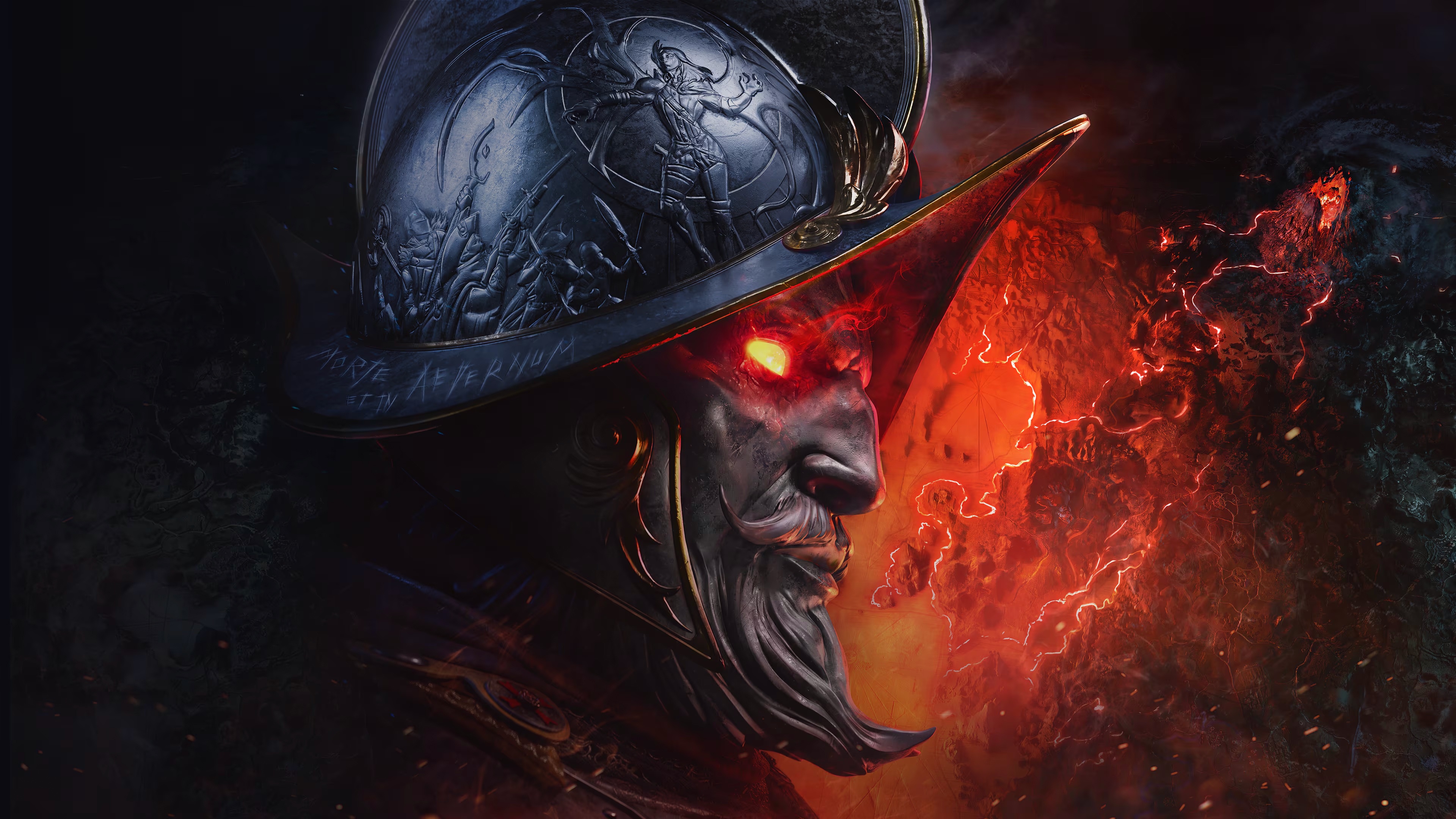 New World Aeternum: Fiery Warrior HD Wallpaper