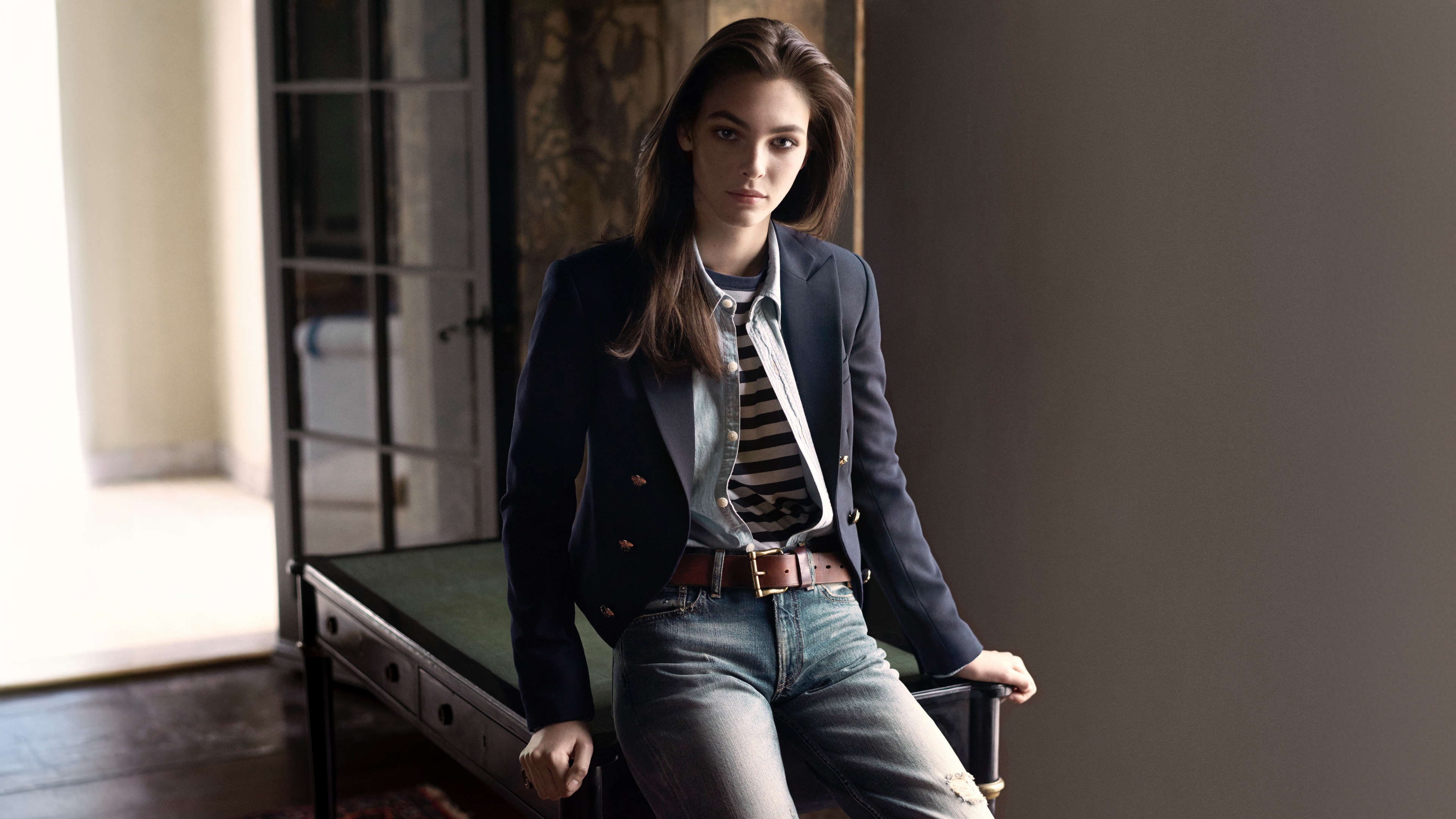 Vittoria Ceretti In Rl Spencer Blazer HD Wallpaper