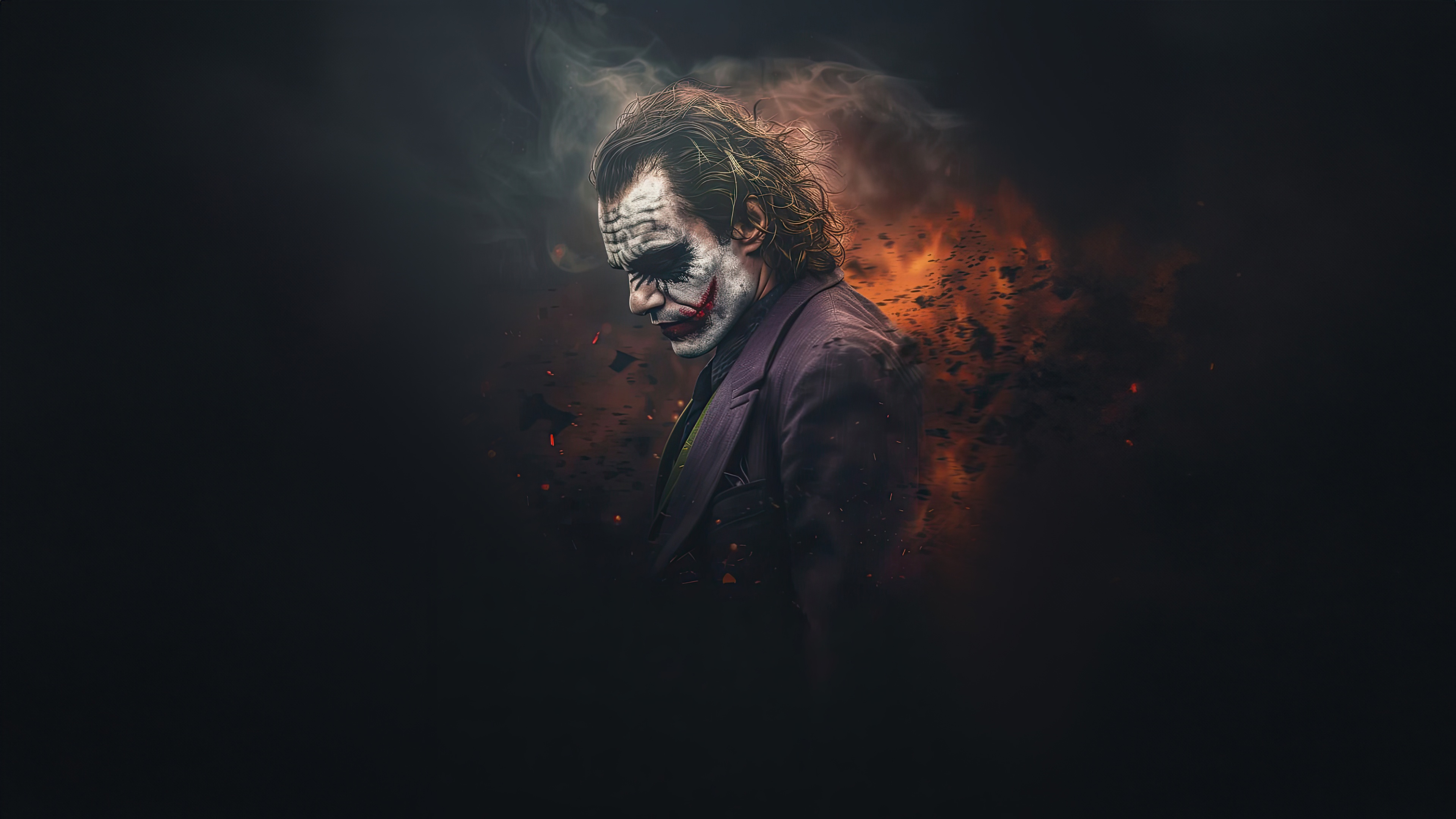 The Joker in Smoke and Fire HD Wallpaper