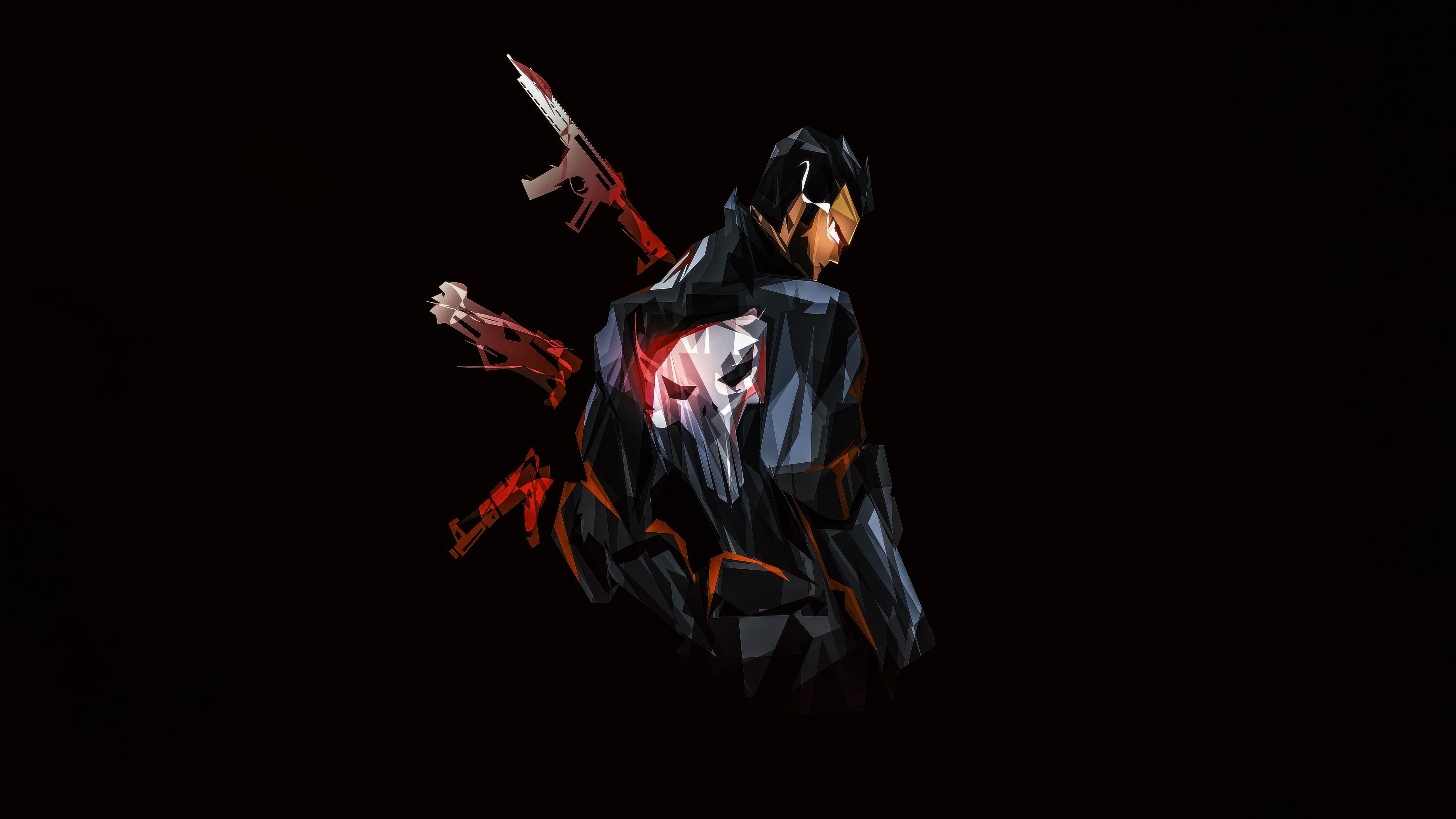 The Punisher with Guns HD Wallpaper