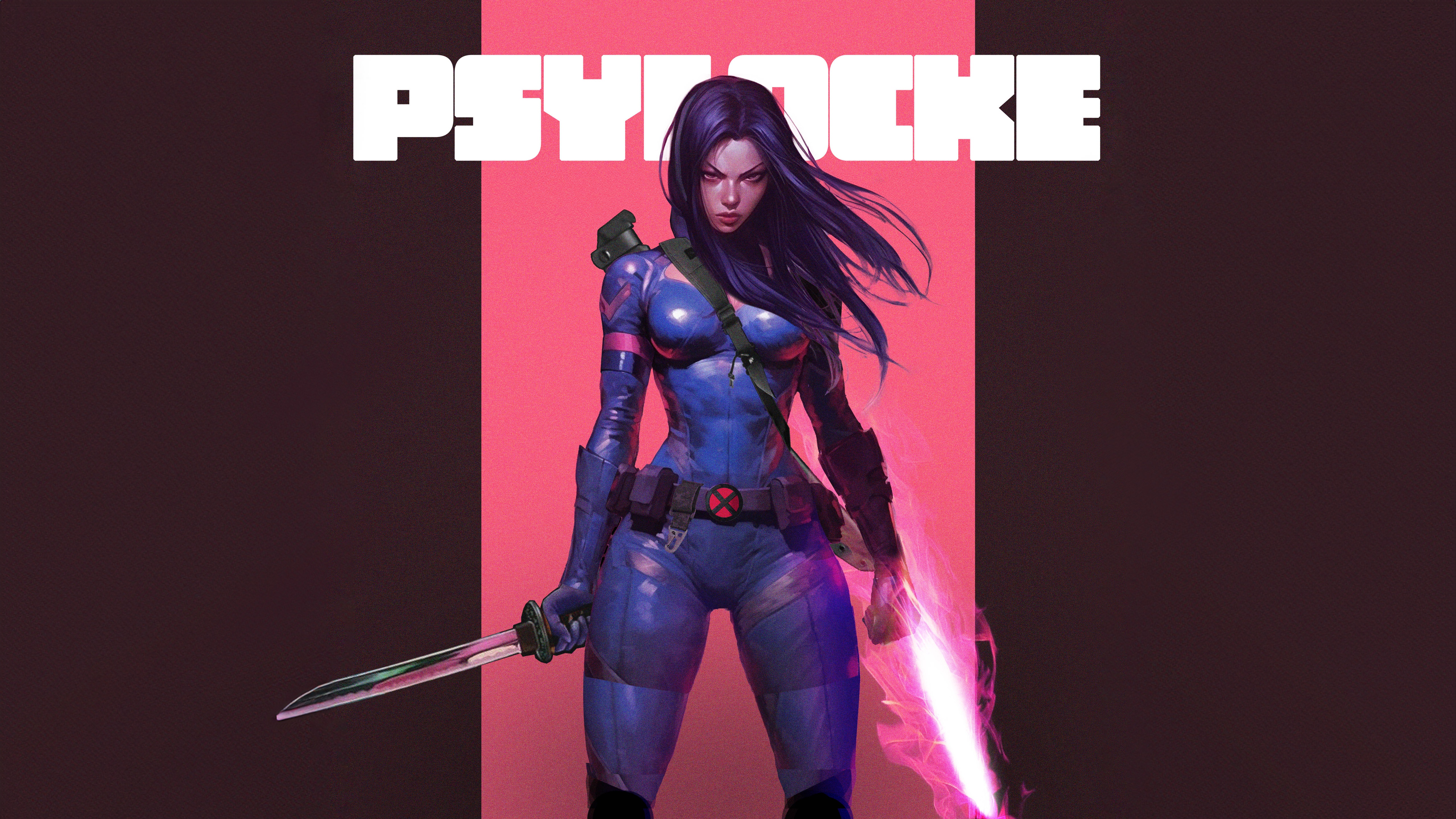 Psylocke with Katana and Psychic Katana HD Wallpaper