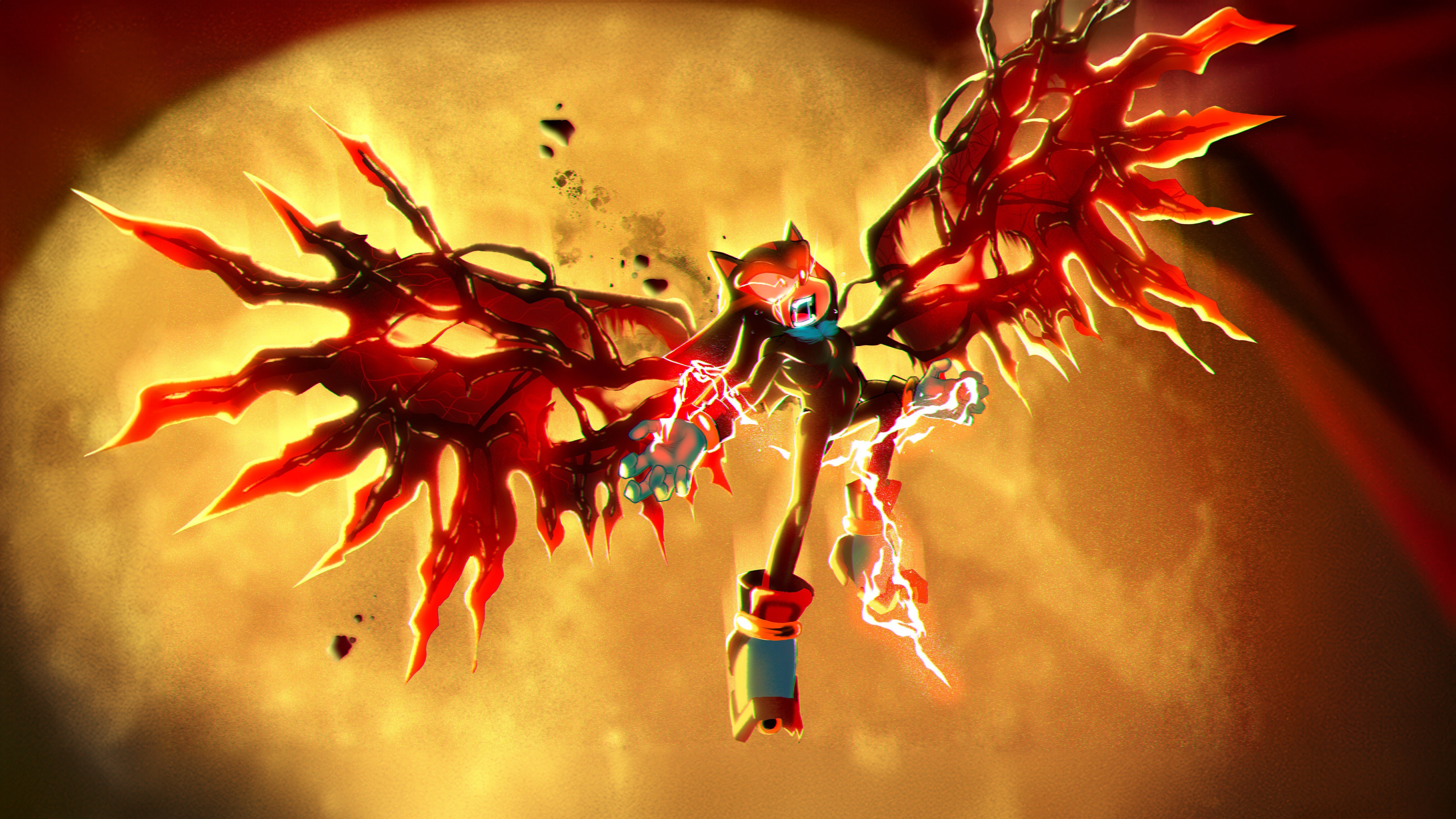 Shadow the Hedgehog with demonic wings HD Wallpaper