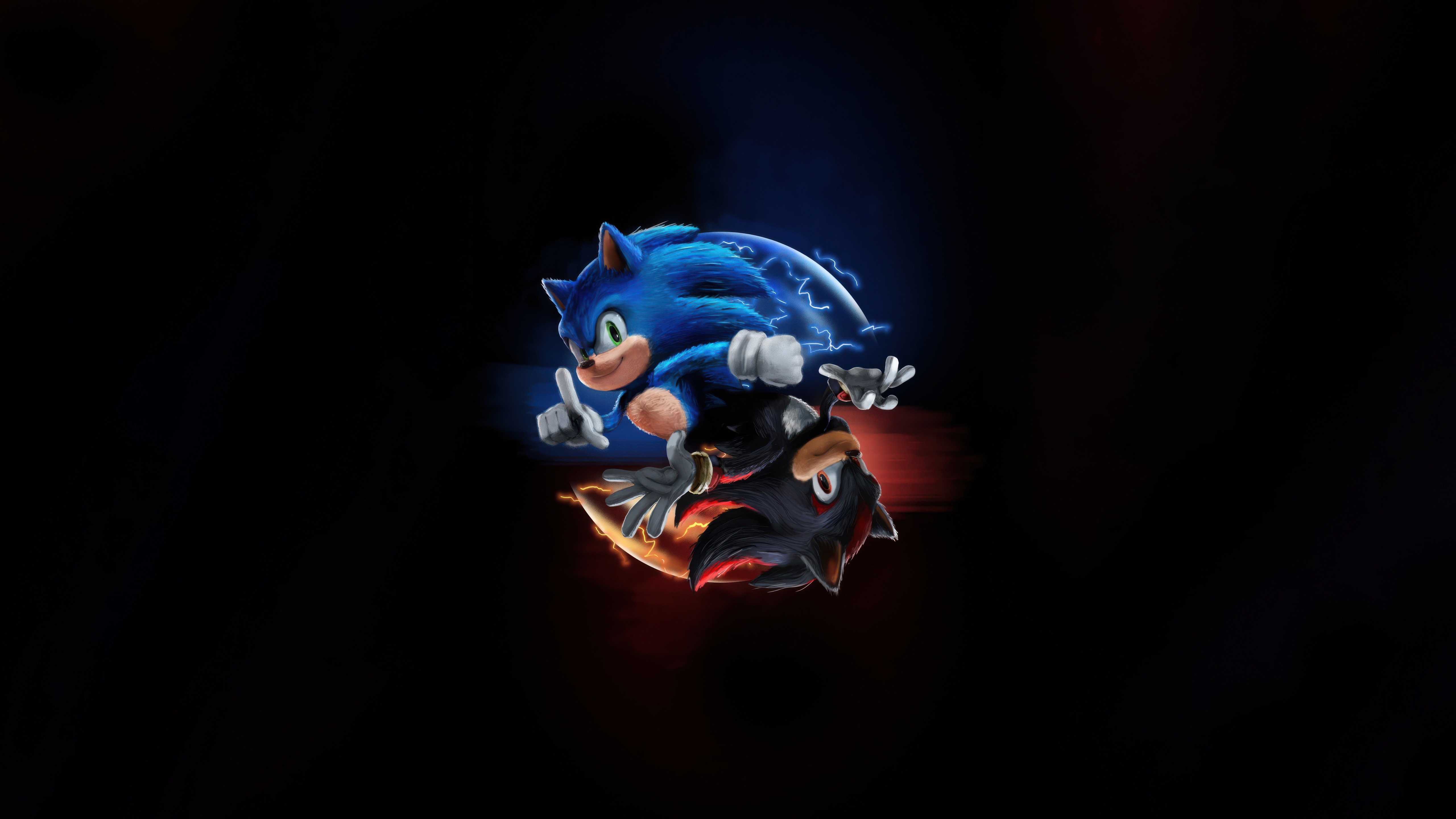 Sonic and Shadow The Hedgehog Artwork HD Wallpaper