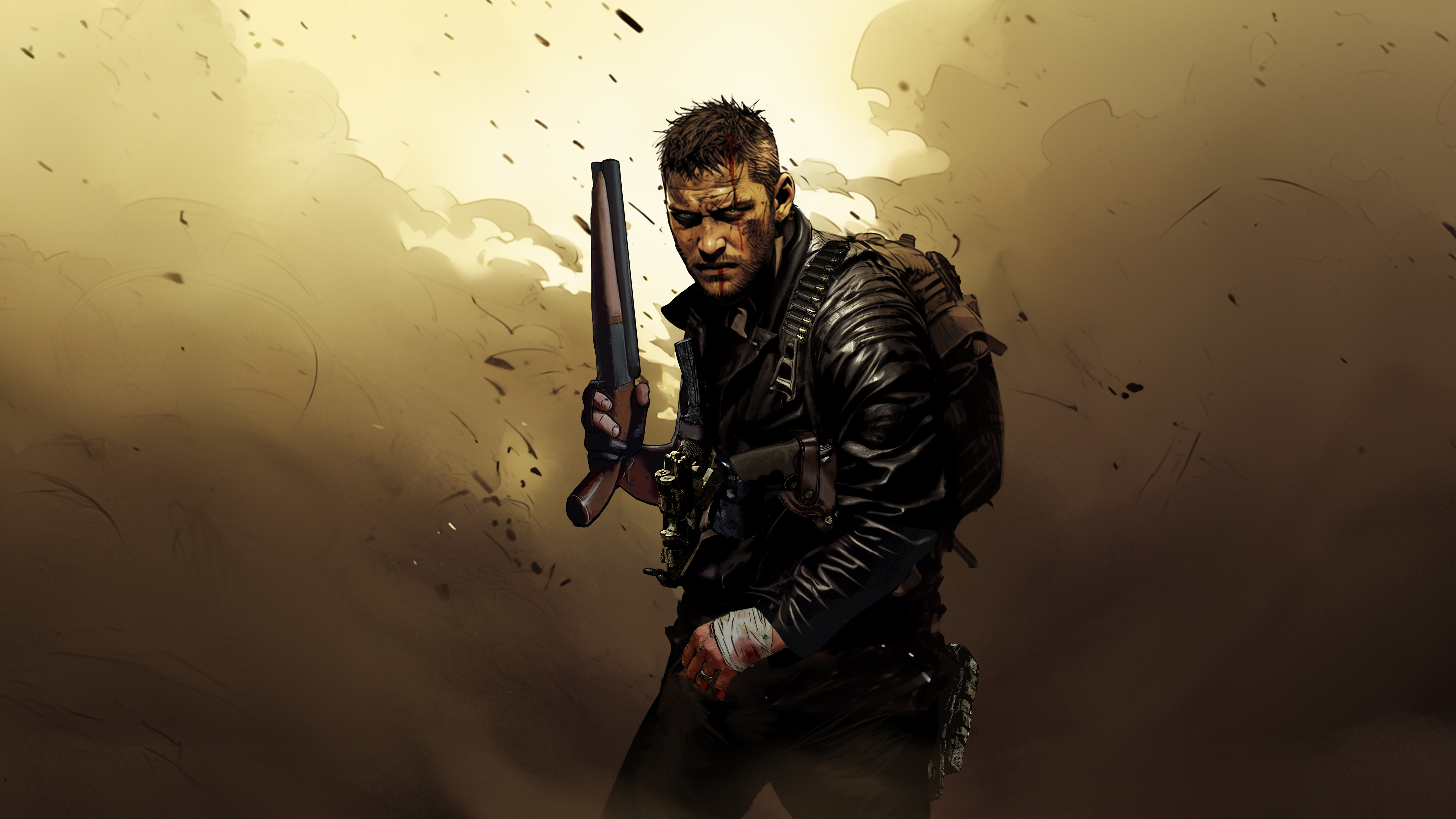 Mad Max holding a shotgun HD Wallpaper
