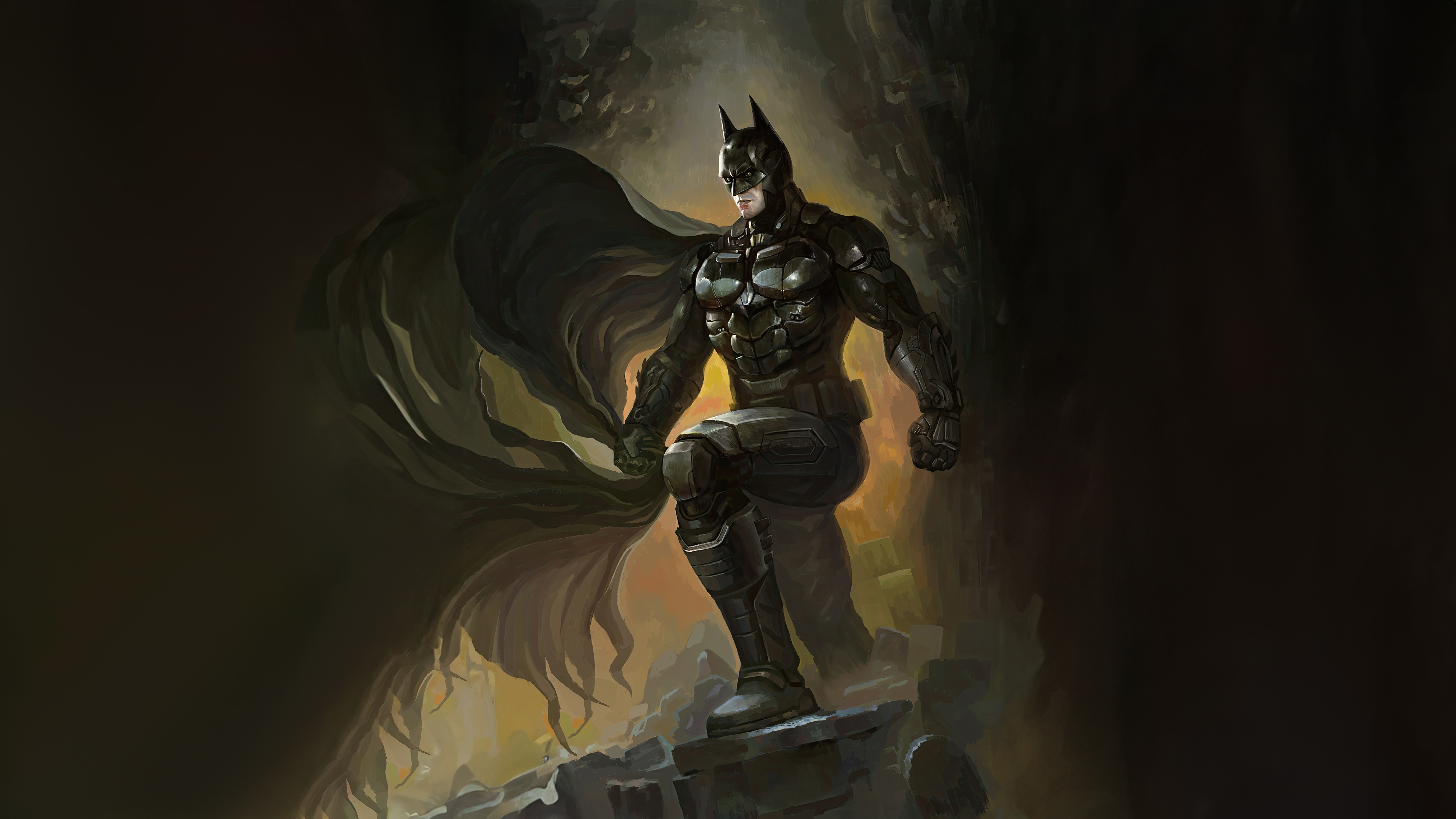 Batman Standing on Rocks HD Wallpaper