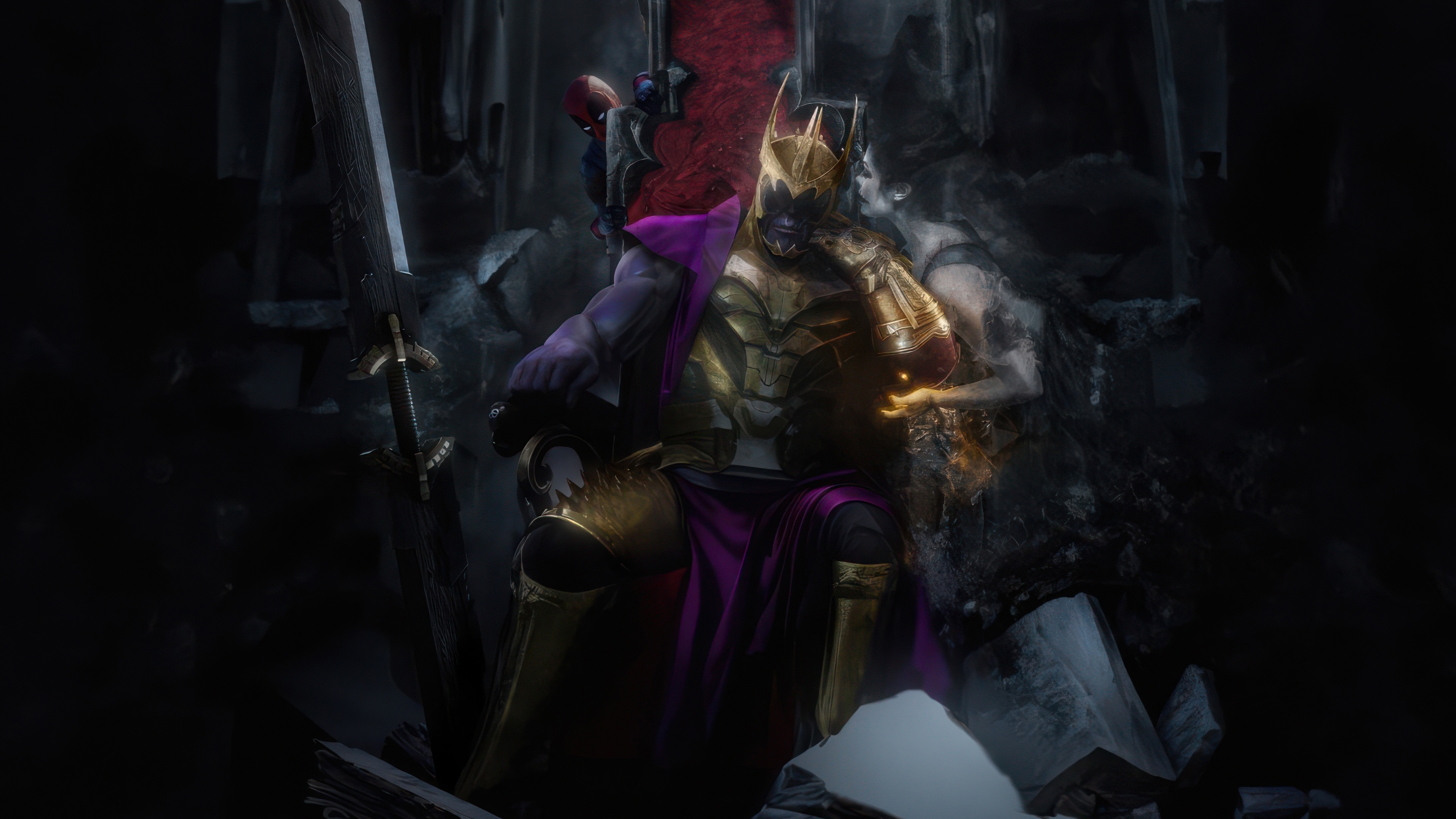 Thanos on the Infinite Throne HD Wallpaper