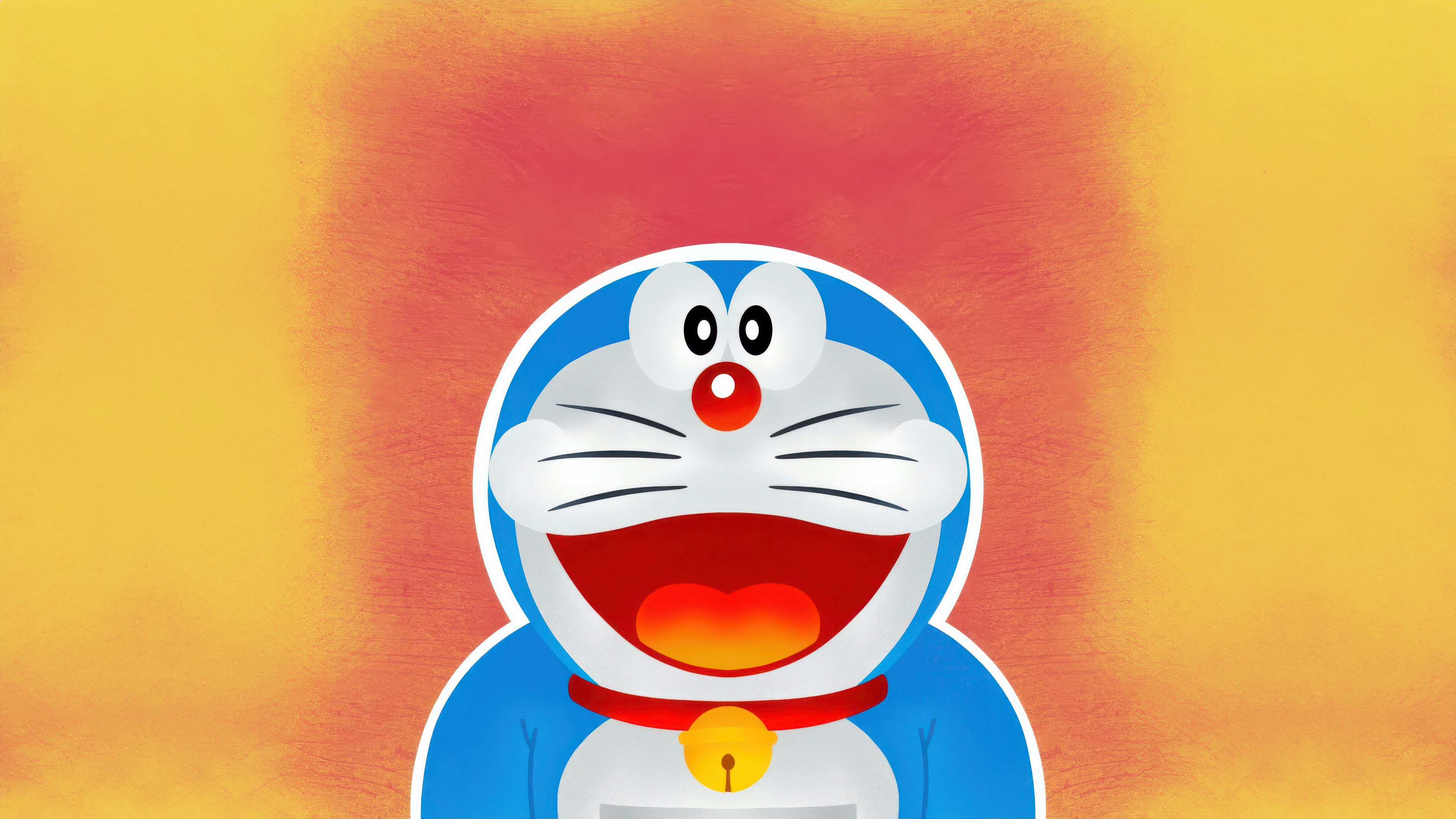 Doraemon with a red collar and bell HD Wallpaper