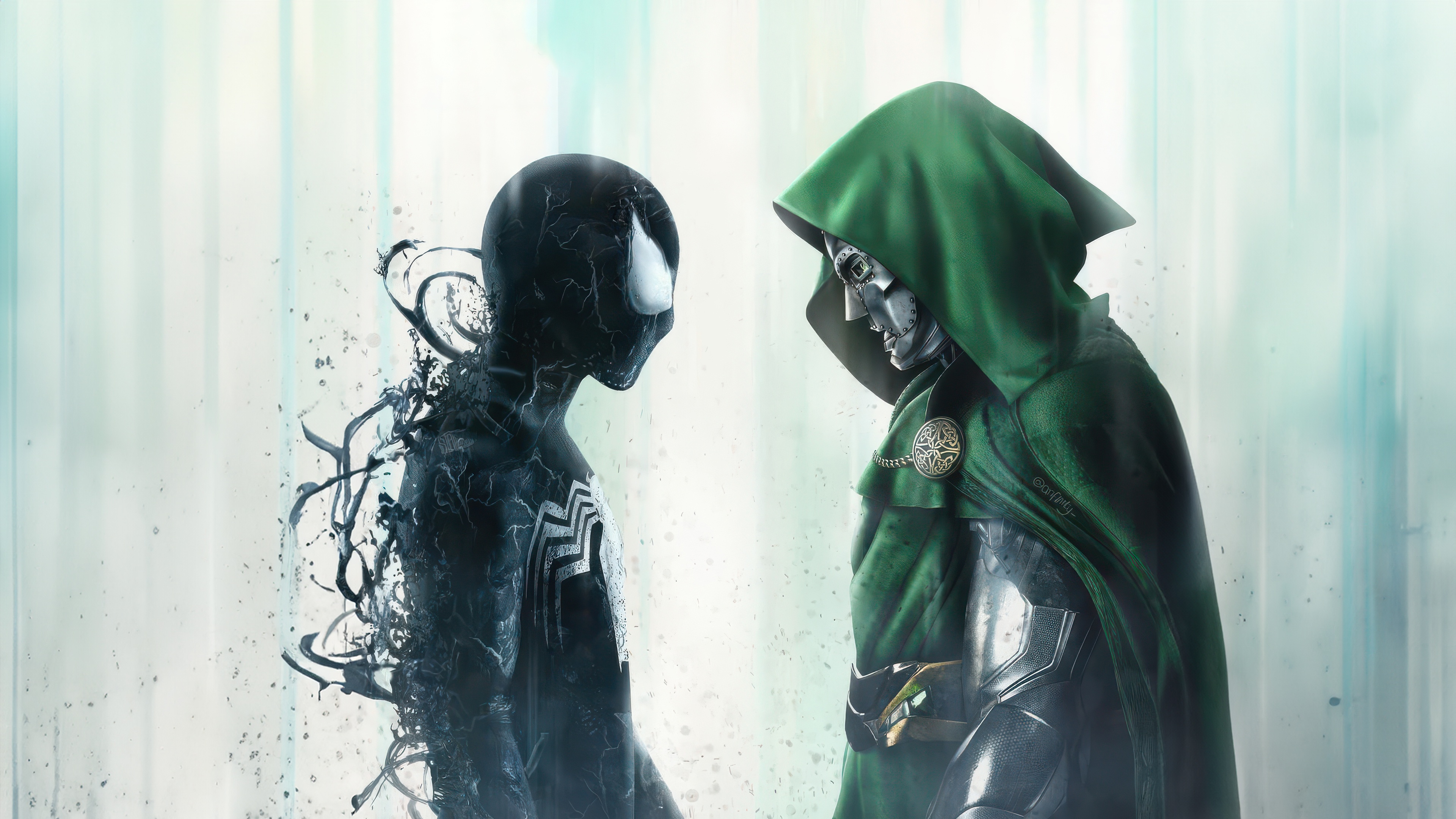 Black Spider-Man Venom vs. Doctor Doom HD Wallpaper