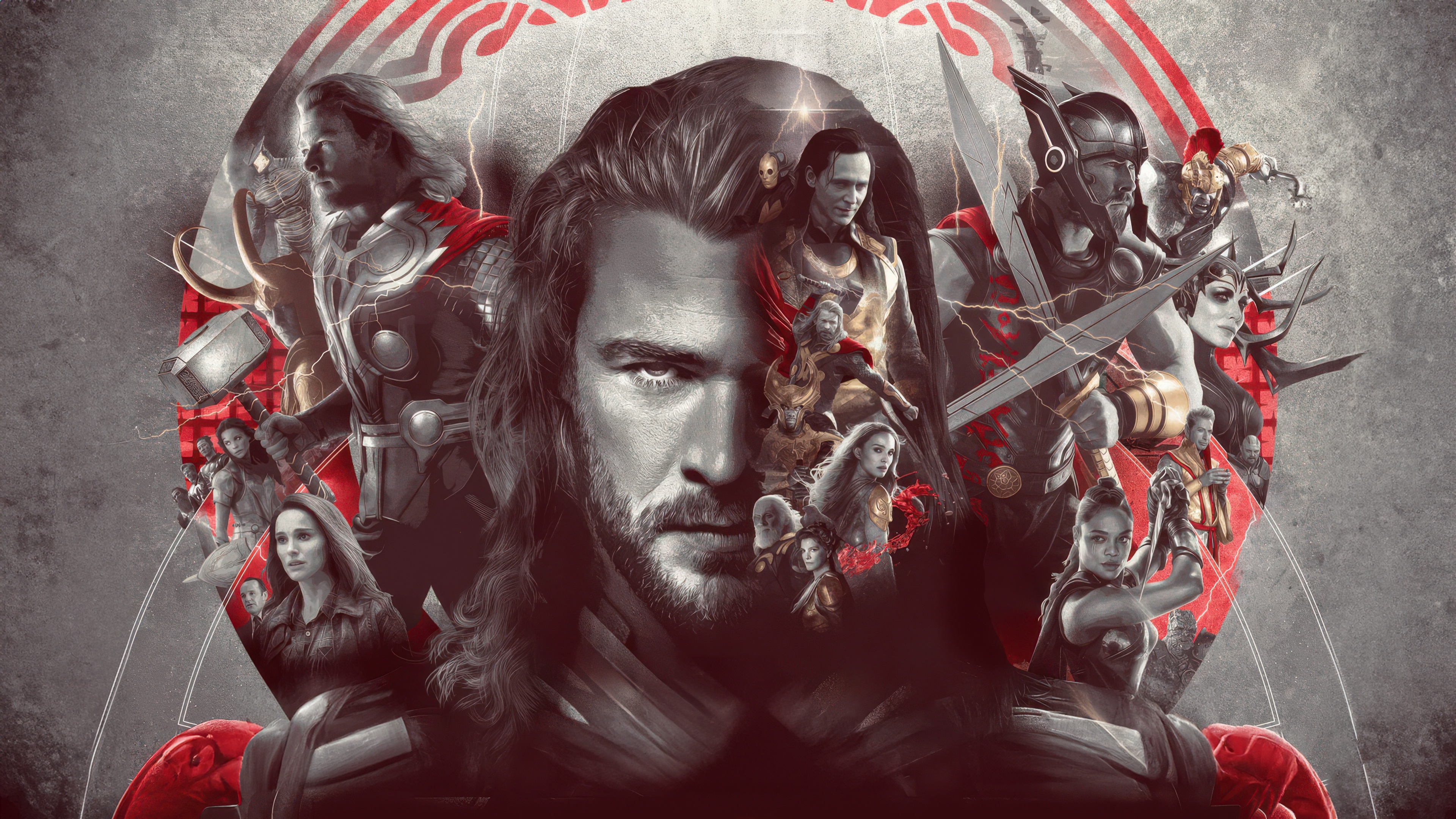 Thor Ragnarok Characters Collage HD Wallpaper