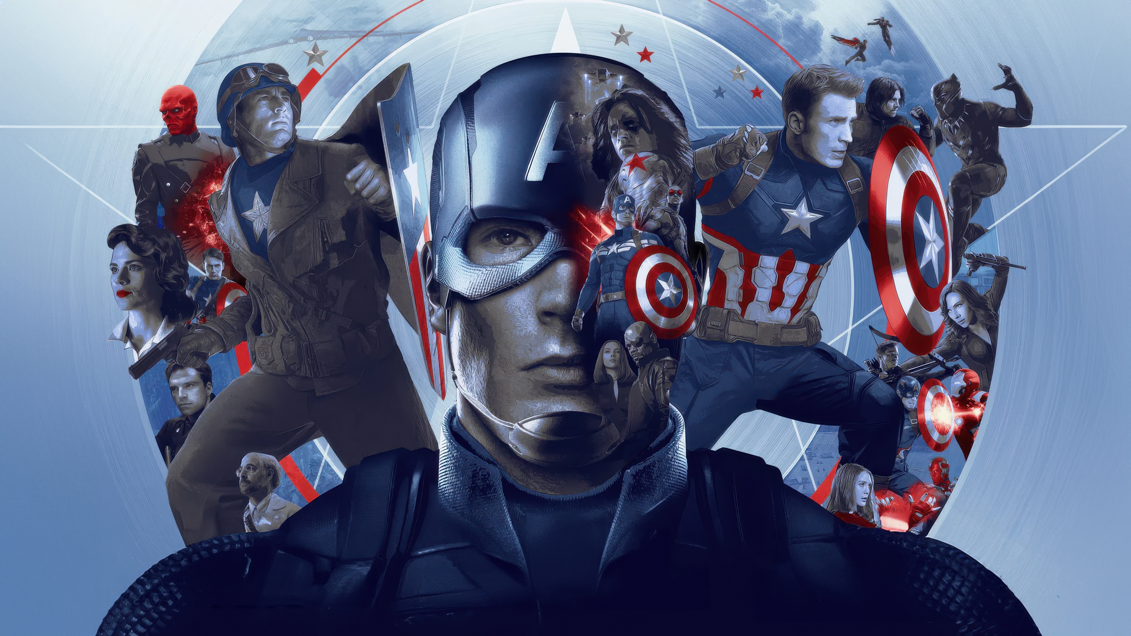 Captain America and Allies Montage HD Wallpaper