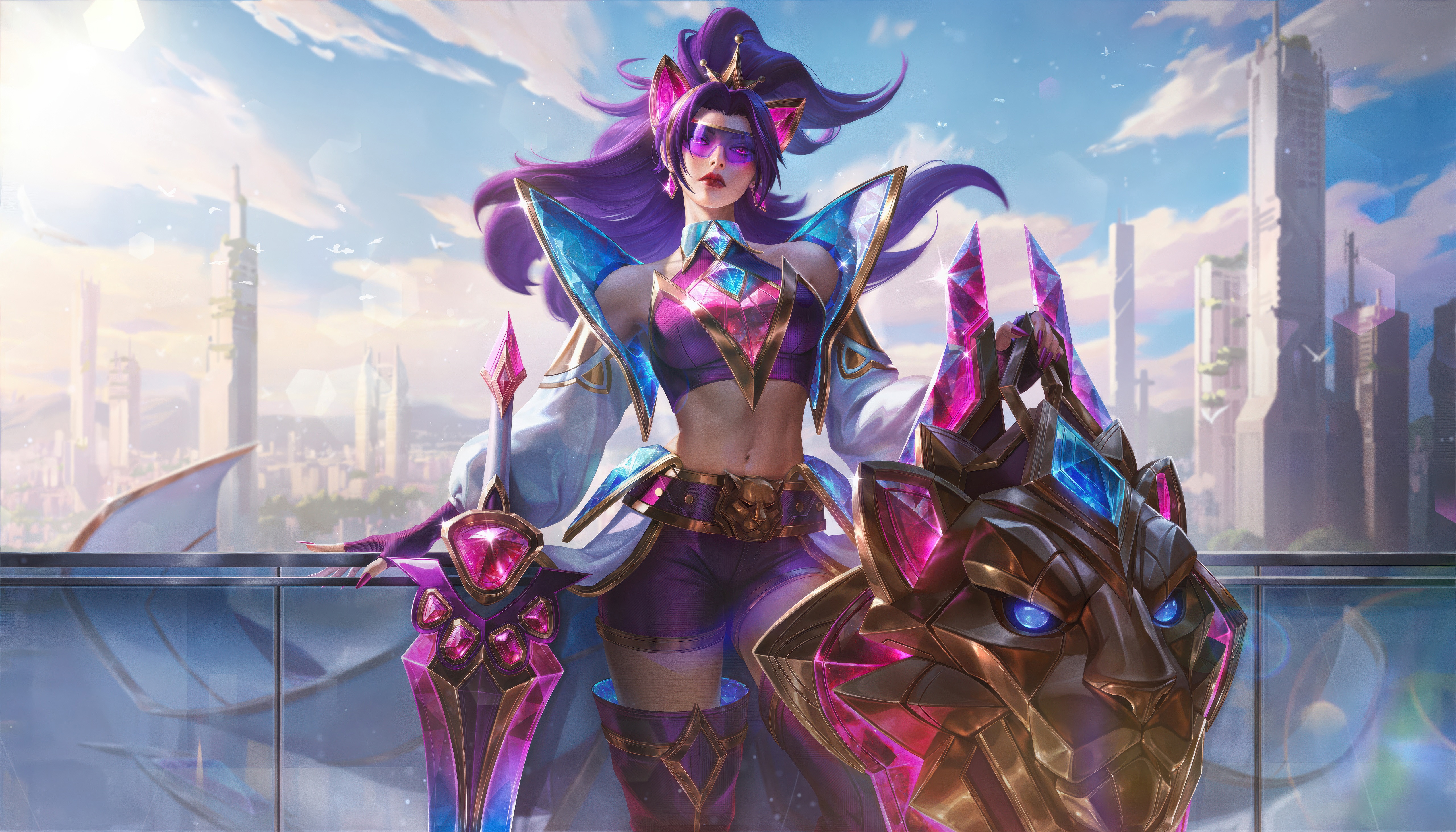 Prestige Battle Lion Leona with Sword and Shield HD Wallpaper