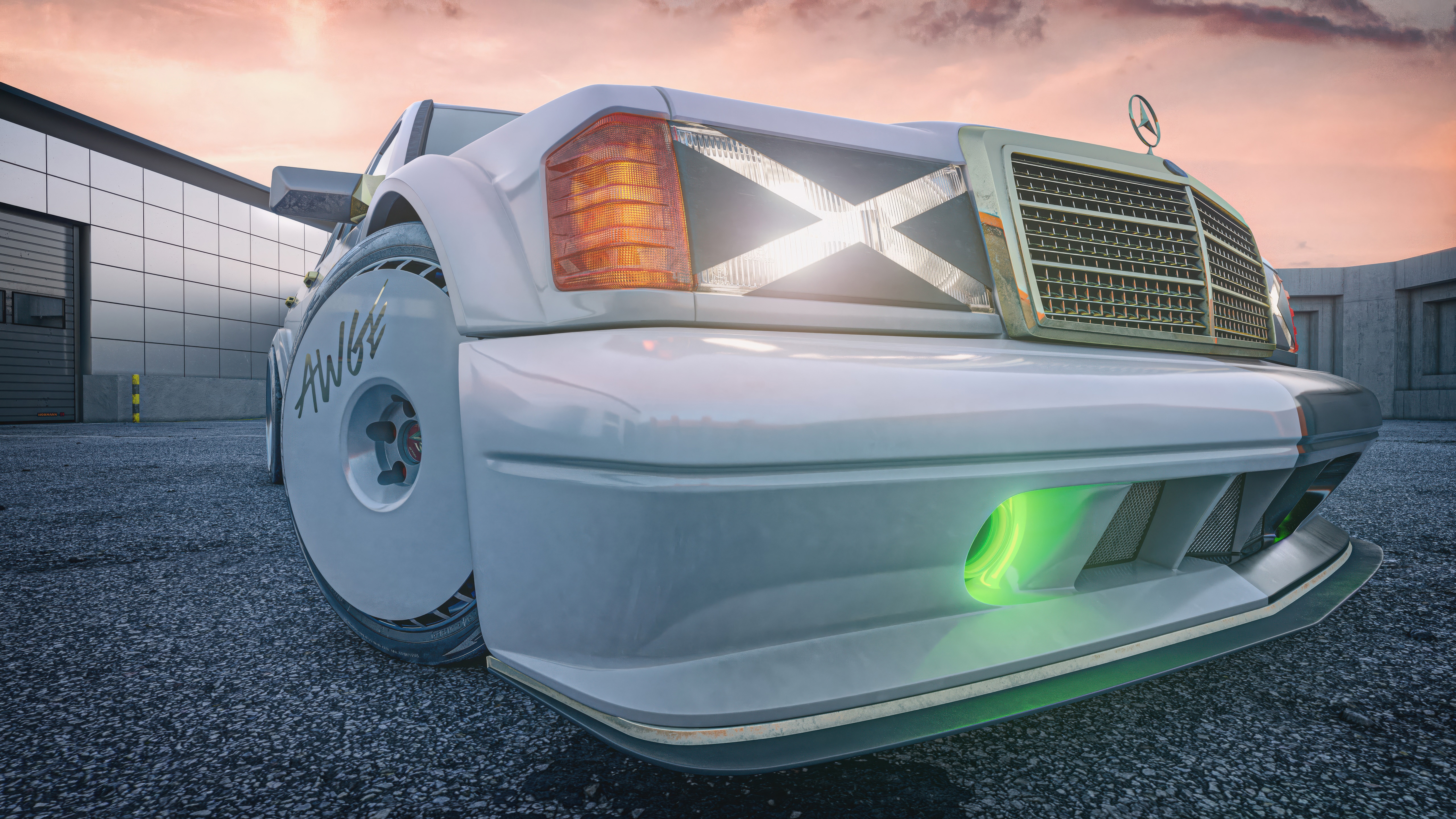 Mercedes 190e Evolution II modified car HD Wallpaper
