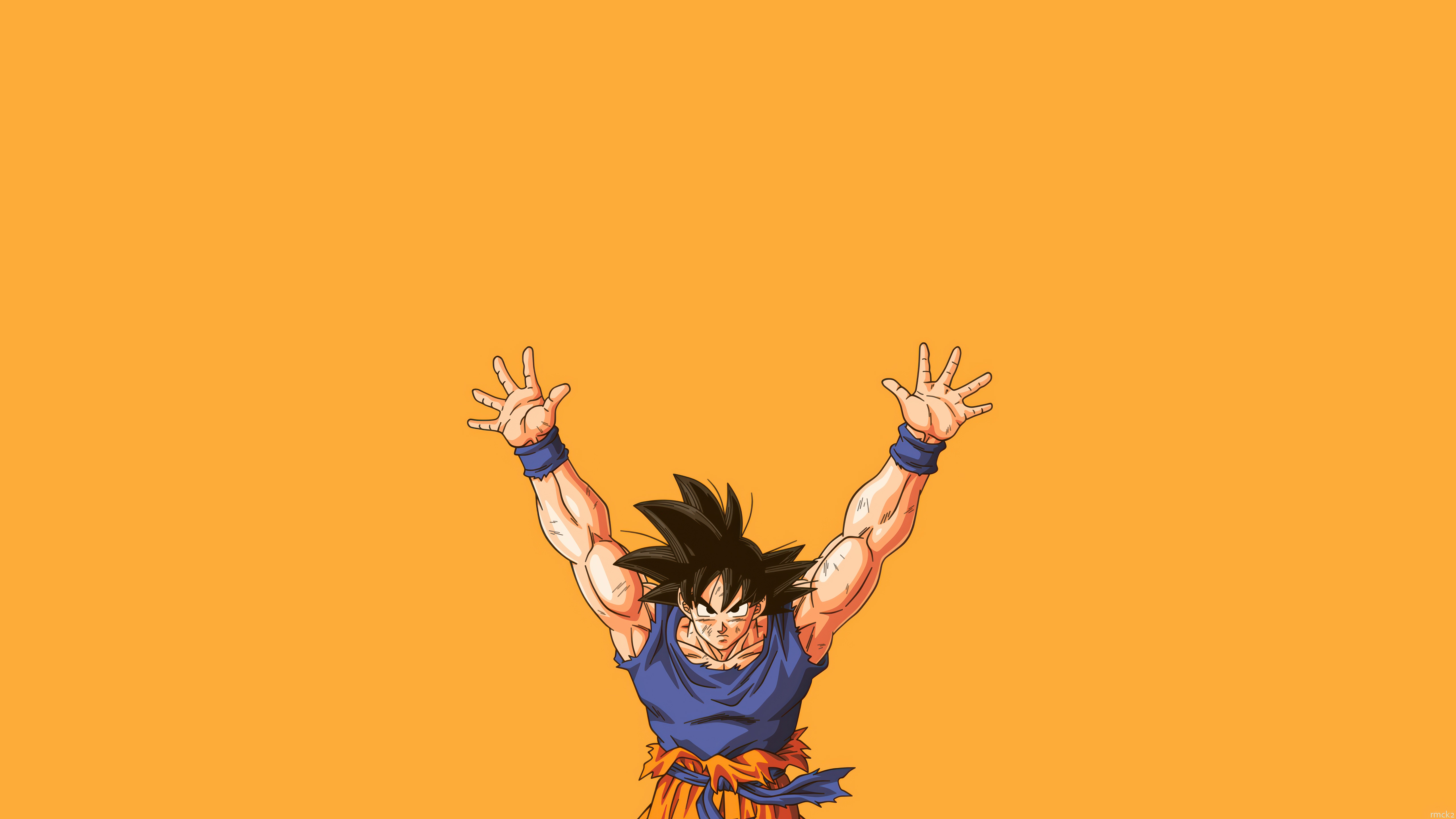 Son Goku from Dragon Ball Z in minimalist style HD Wallpaper