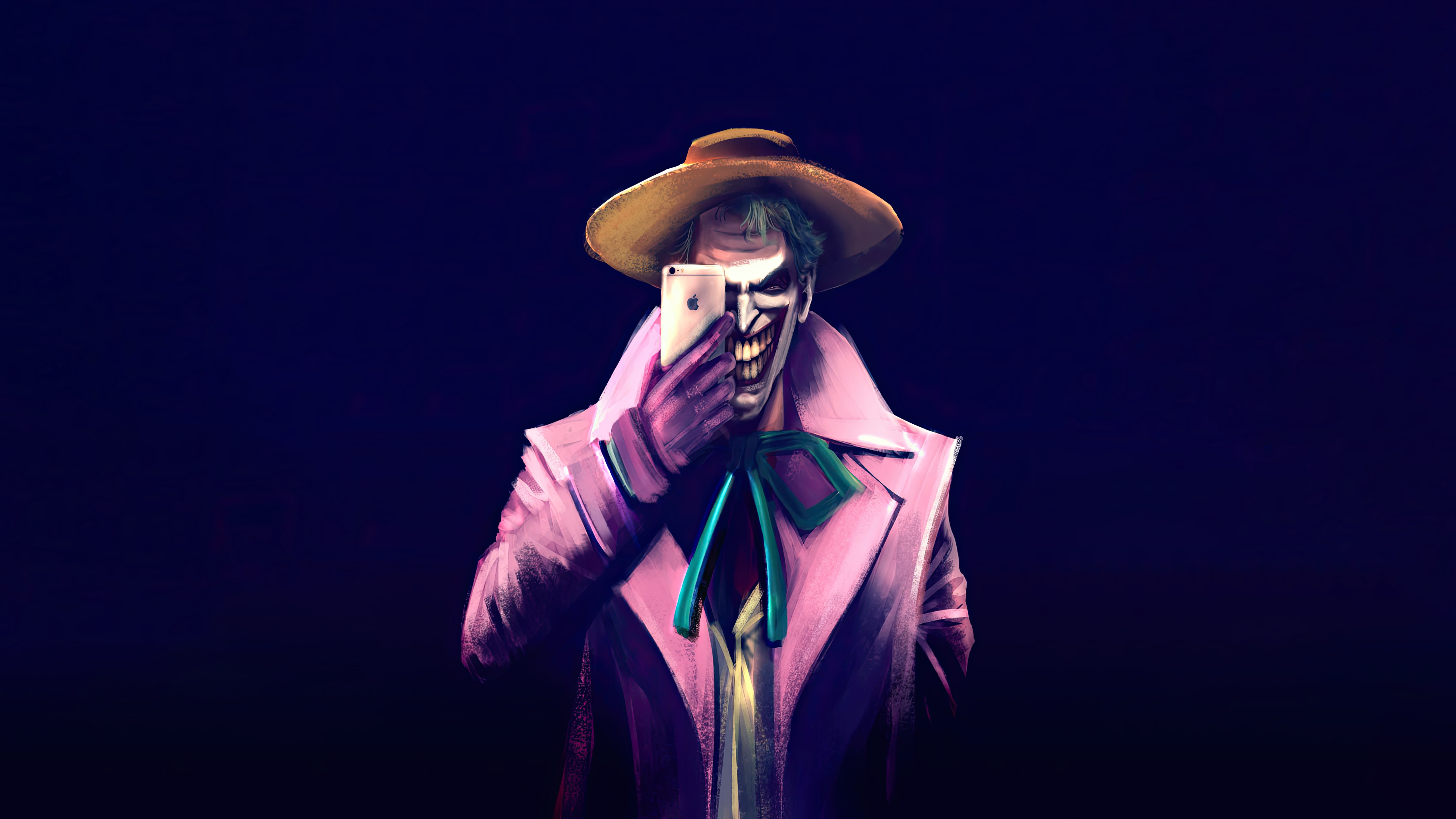 The Joker takes a selfie with an iPhone HD Wallpaper