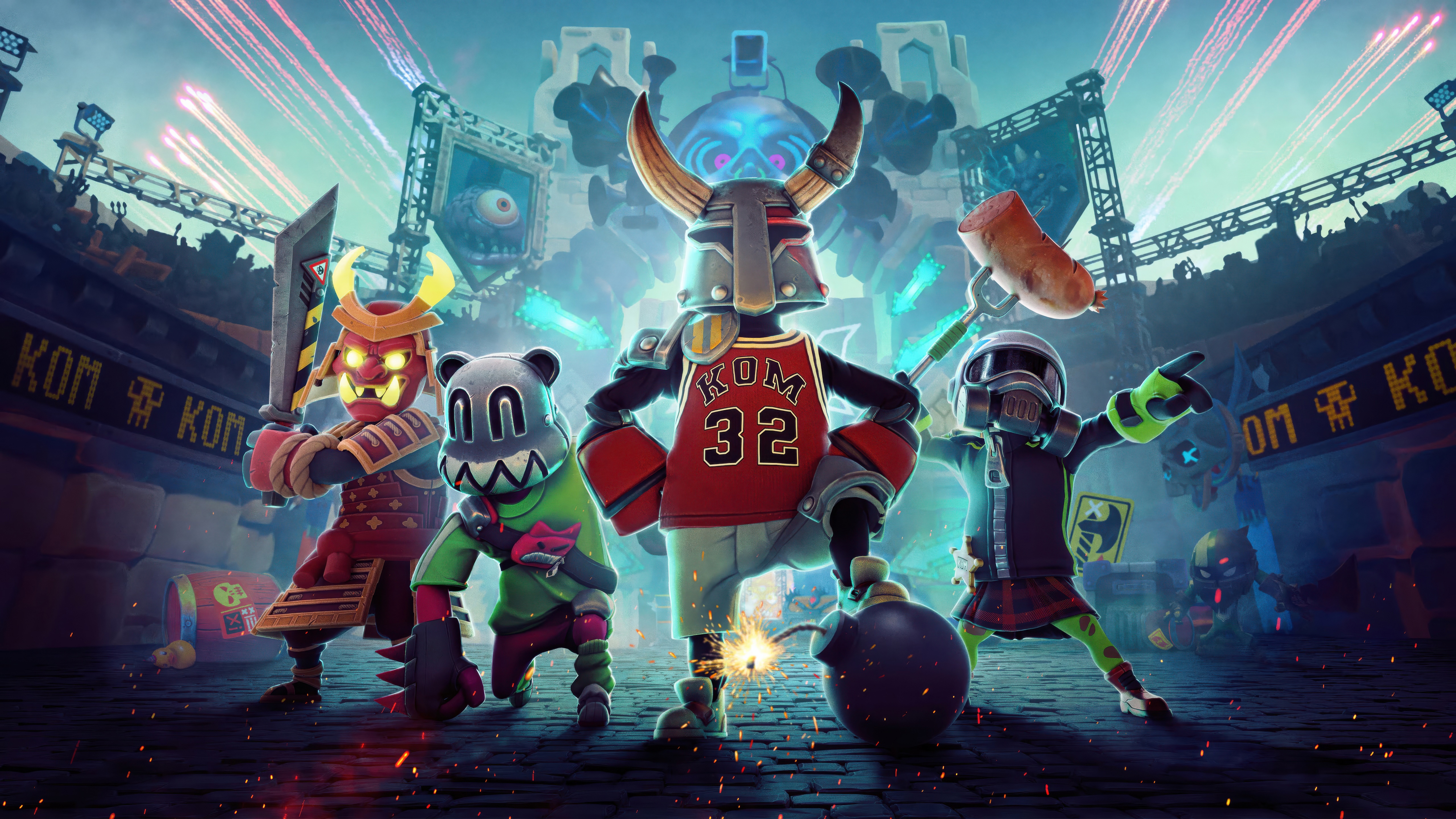 King Of Meat Game characters in arena HD Wallpaper
