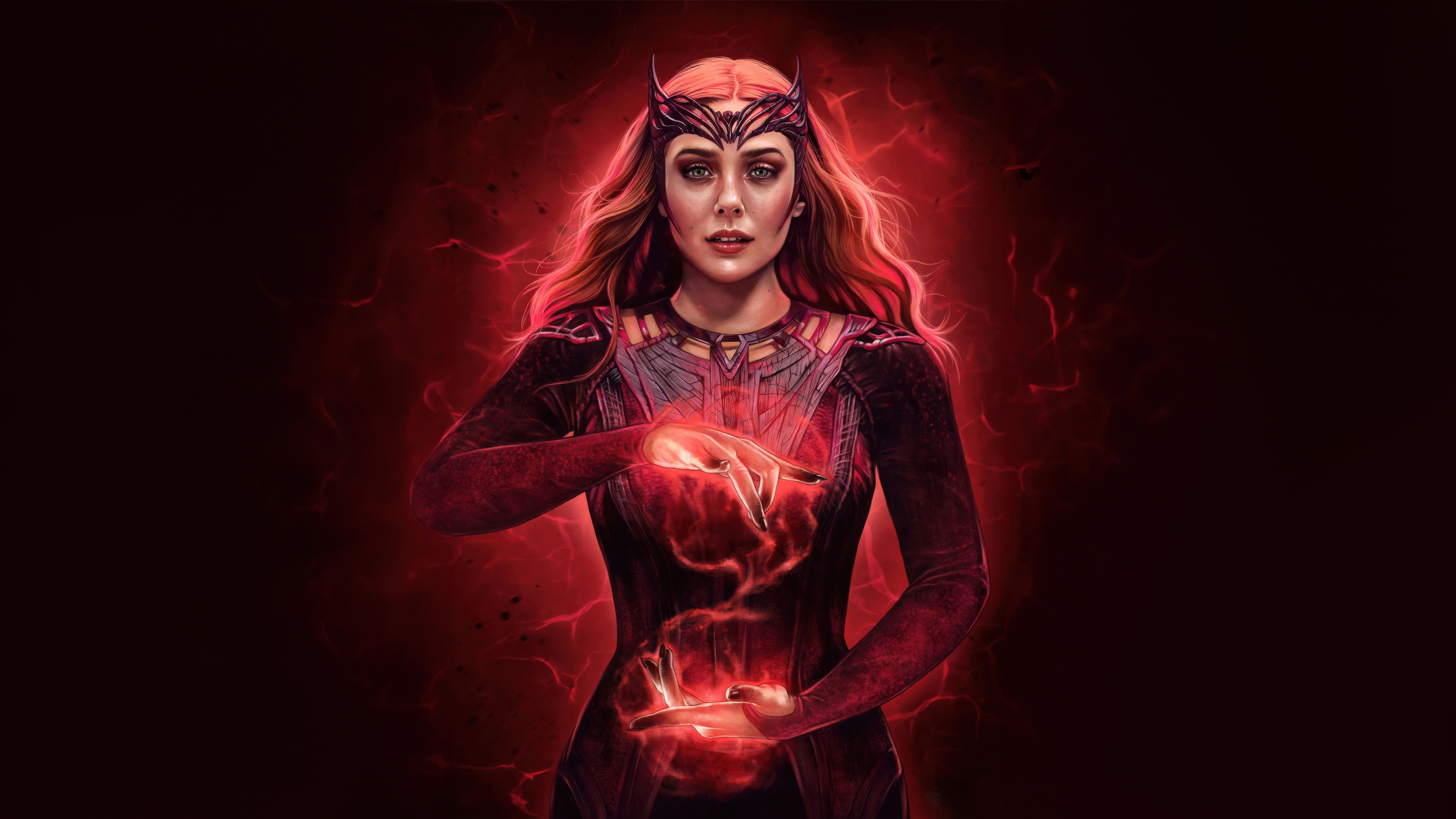 Scarlet Witch using magic HD Wallpaper