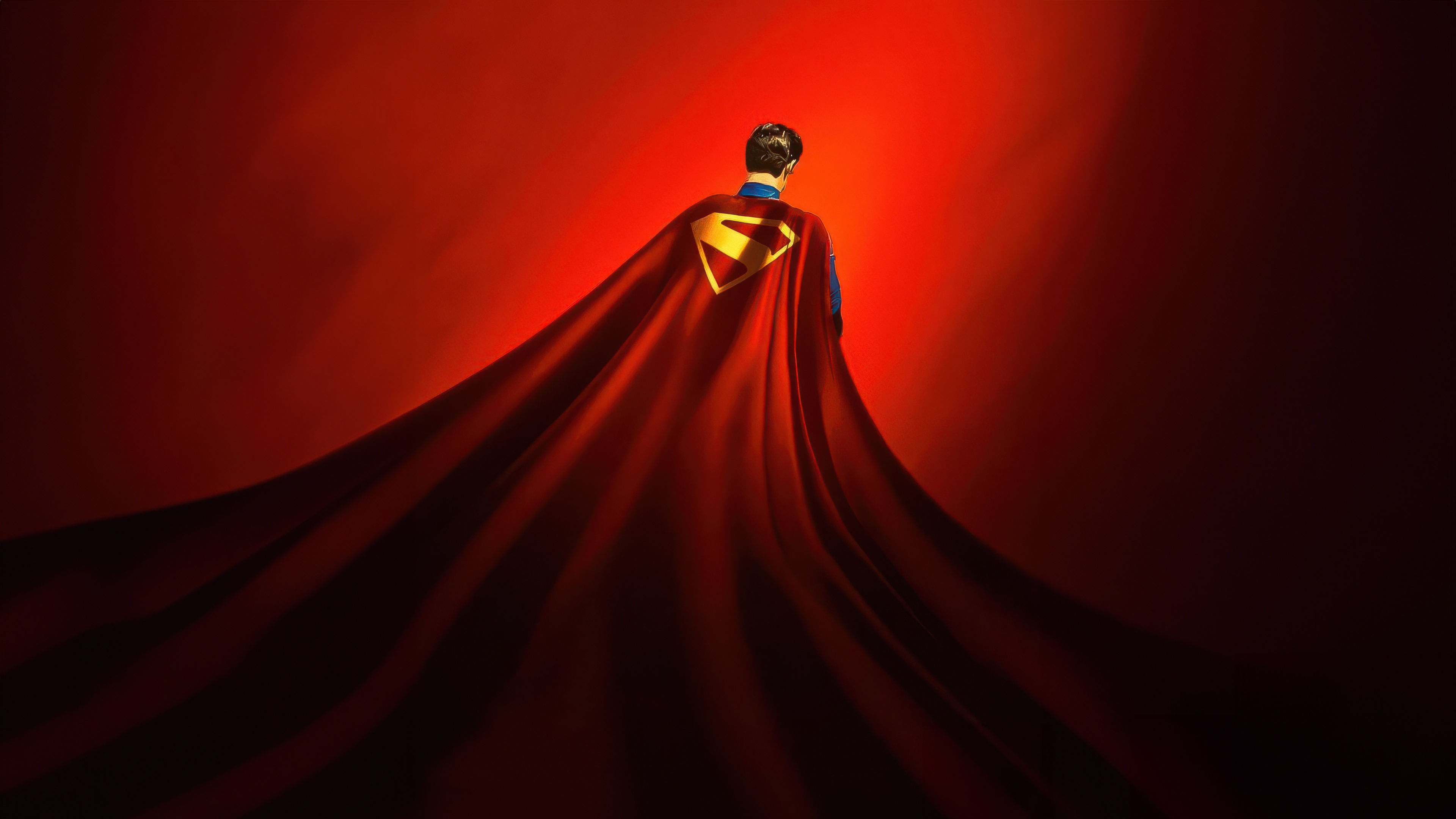 Superman's Red Cape and Emblem HD Wallpaper