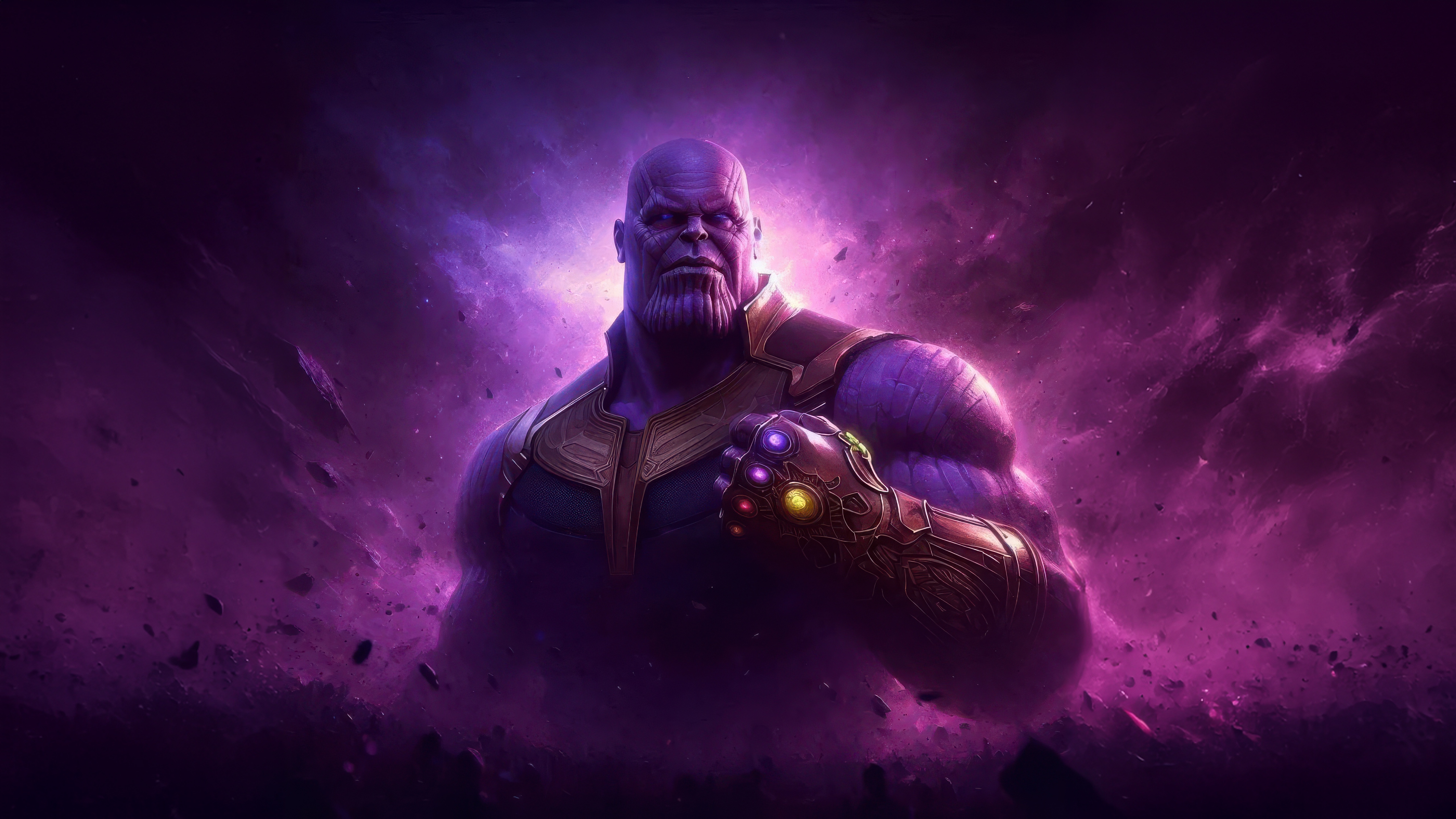 Thanos with the Infinity Gauntlet in space HD Wallpaper