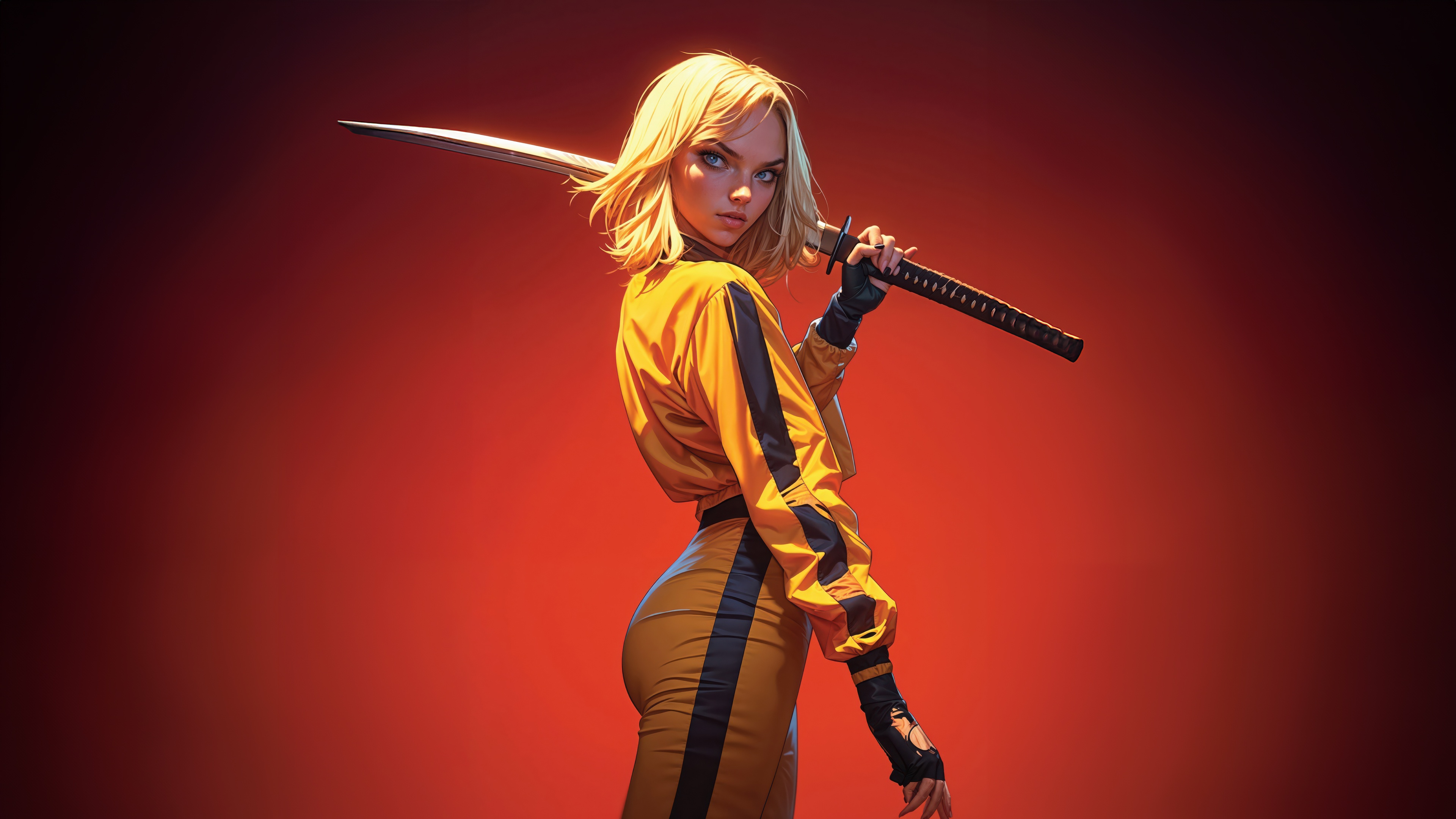 The Bride with a Katana HD Wallpaper