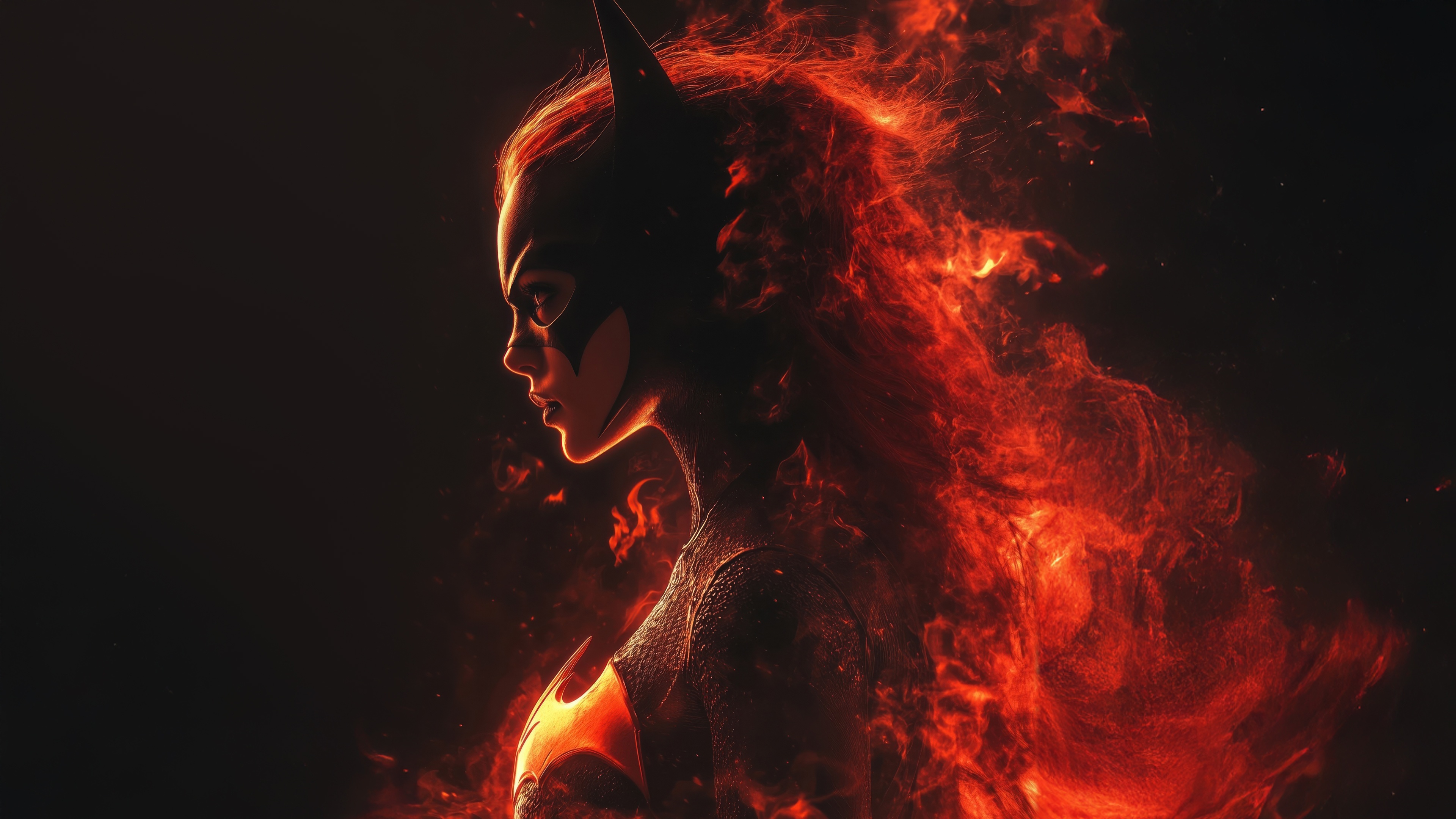 Batgirl engulfed in flames HD Wallpaper