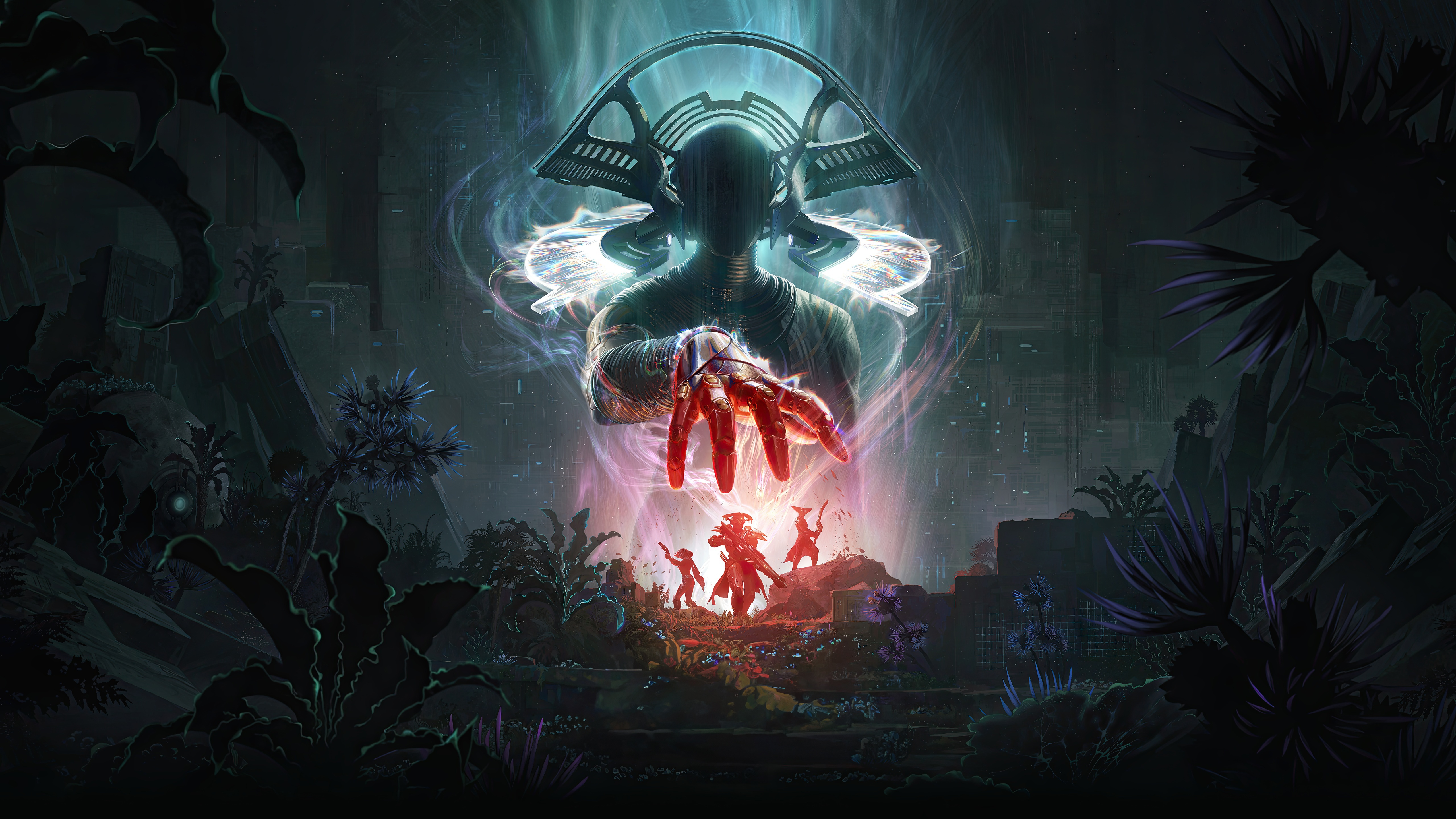 Destiny 2 Echoes: A figure reaches out to small figures HD Wallpaper