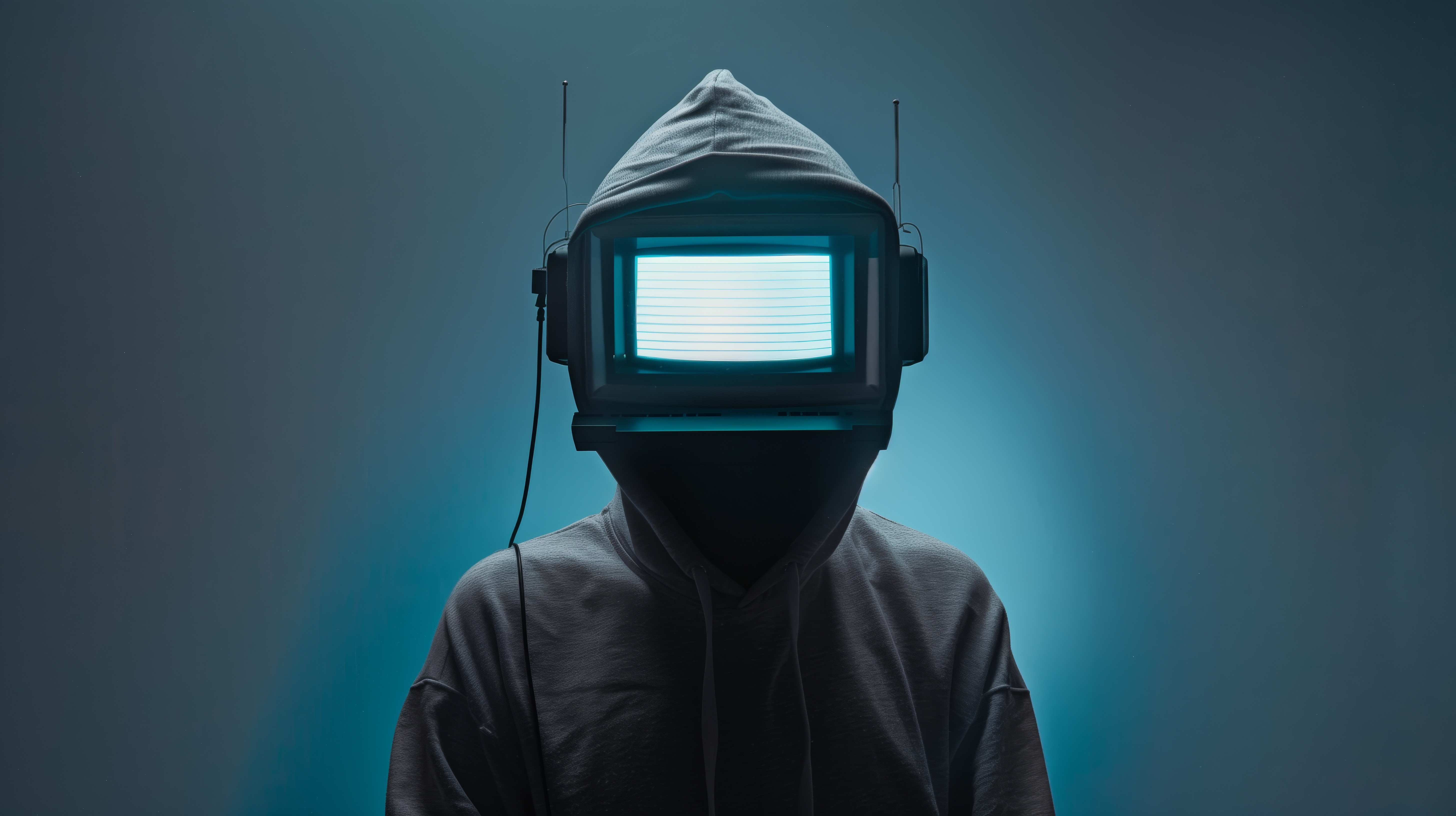 Person with a vintage TV for a head HD Wallpaper