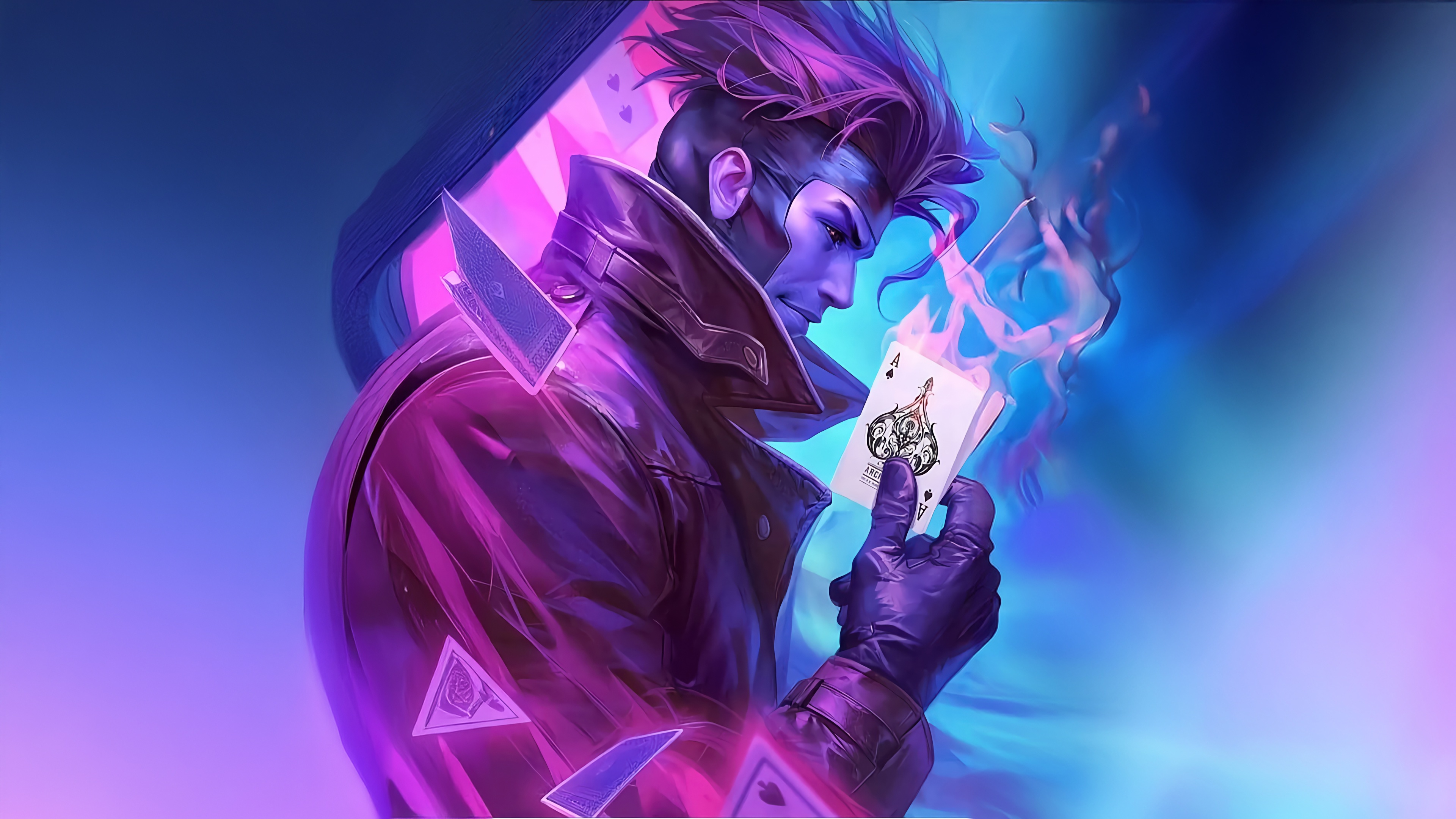 Gambit Holding Ace of Spades Card HD Wallpaper