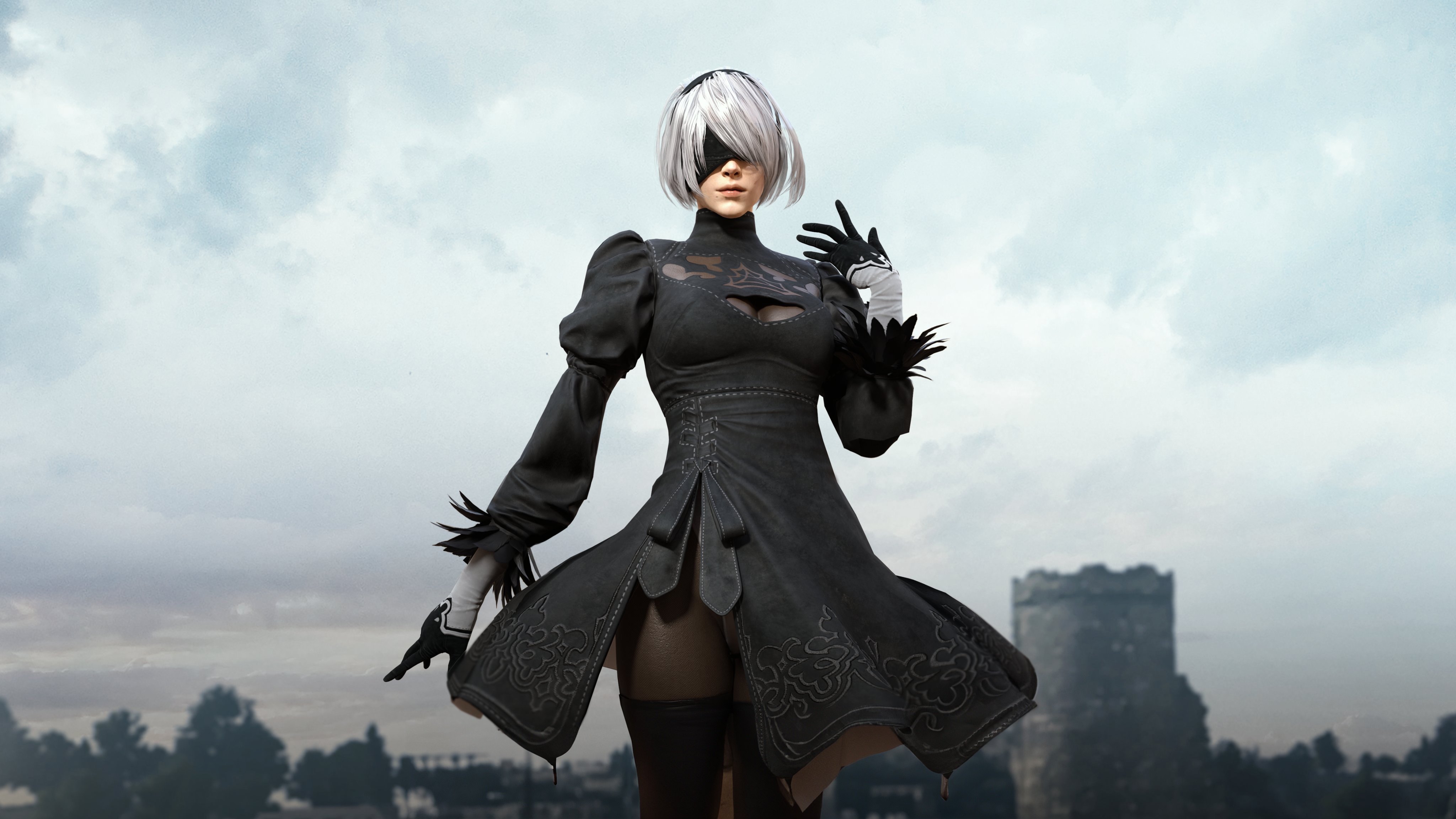 2B from Nier Automata in PUBG HD Wallpaper