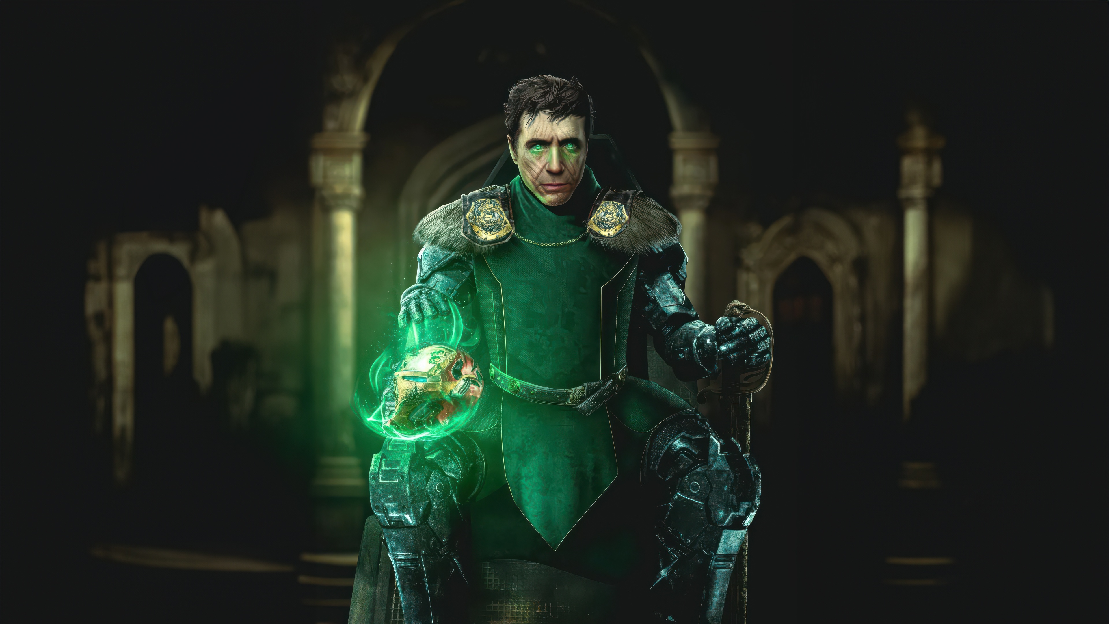 Doctor Doom holding a glowing artifact HD Wallpaper