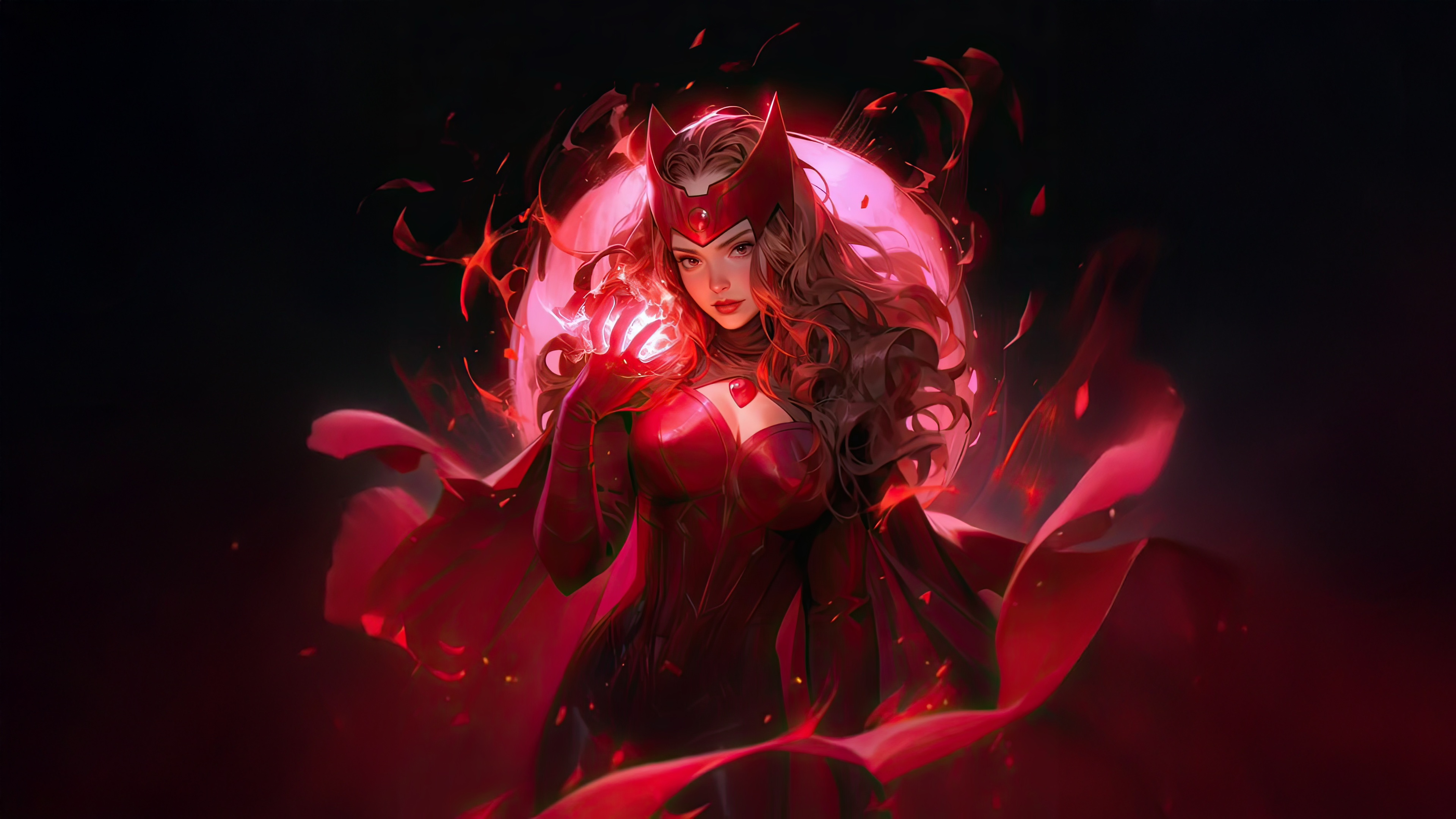 Scarlet Witch with Red Energy HD Wallpaper