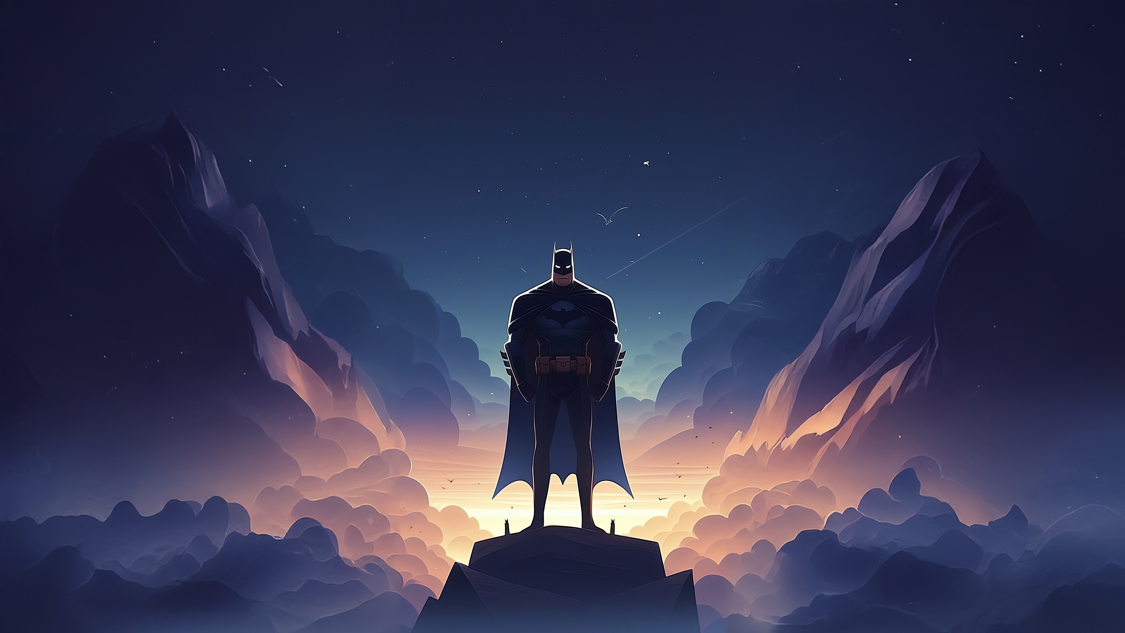 Batman Standing on a Mountain Peak HD Wallpaper