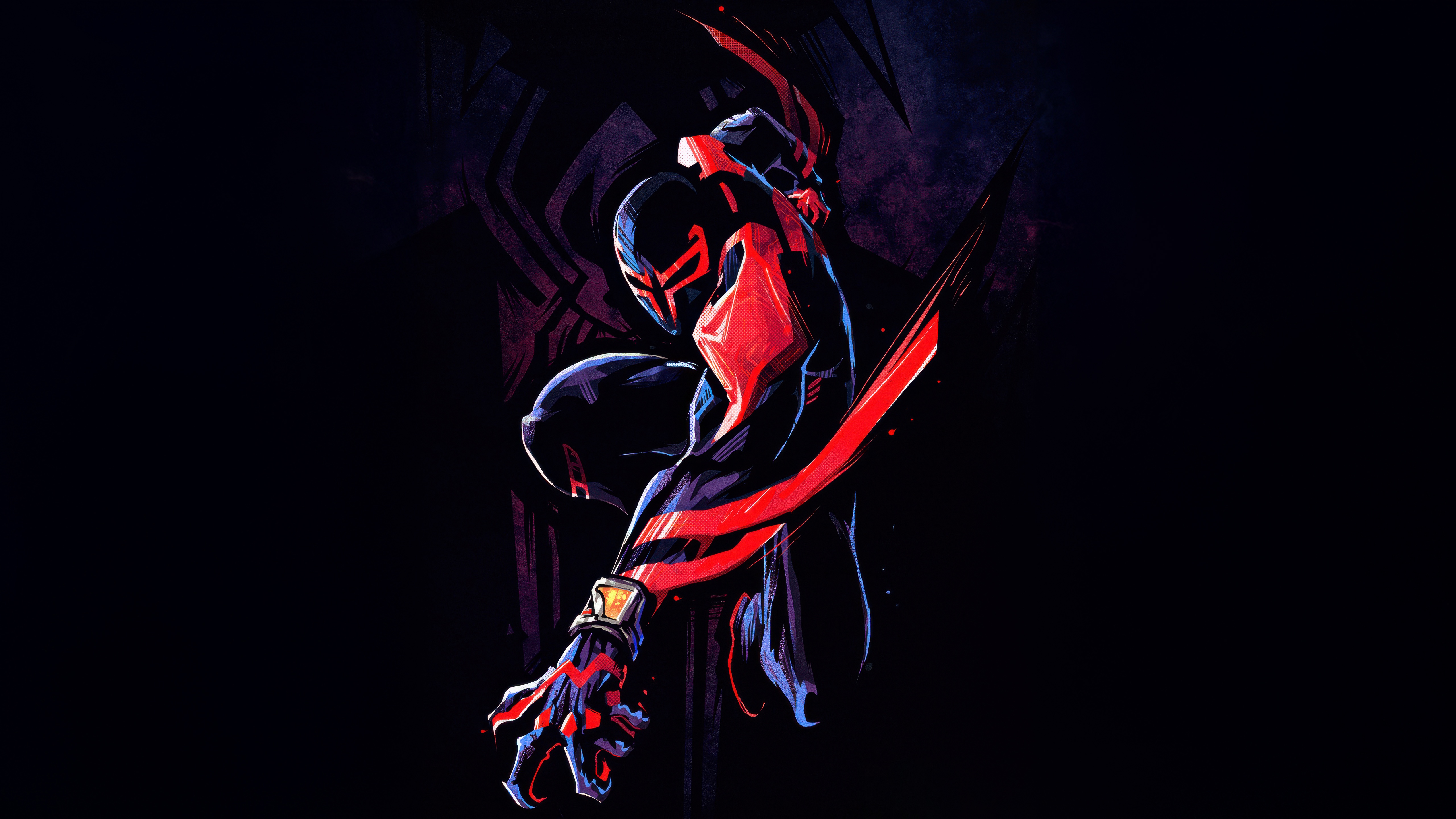 Spider-Man 2099 in a dynamic pose HD Wallpaper