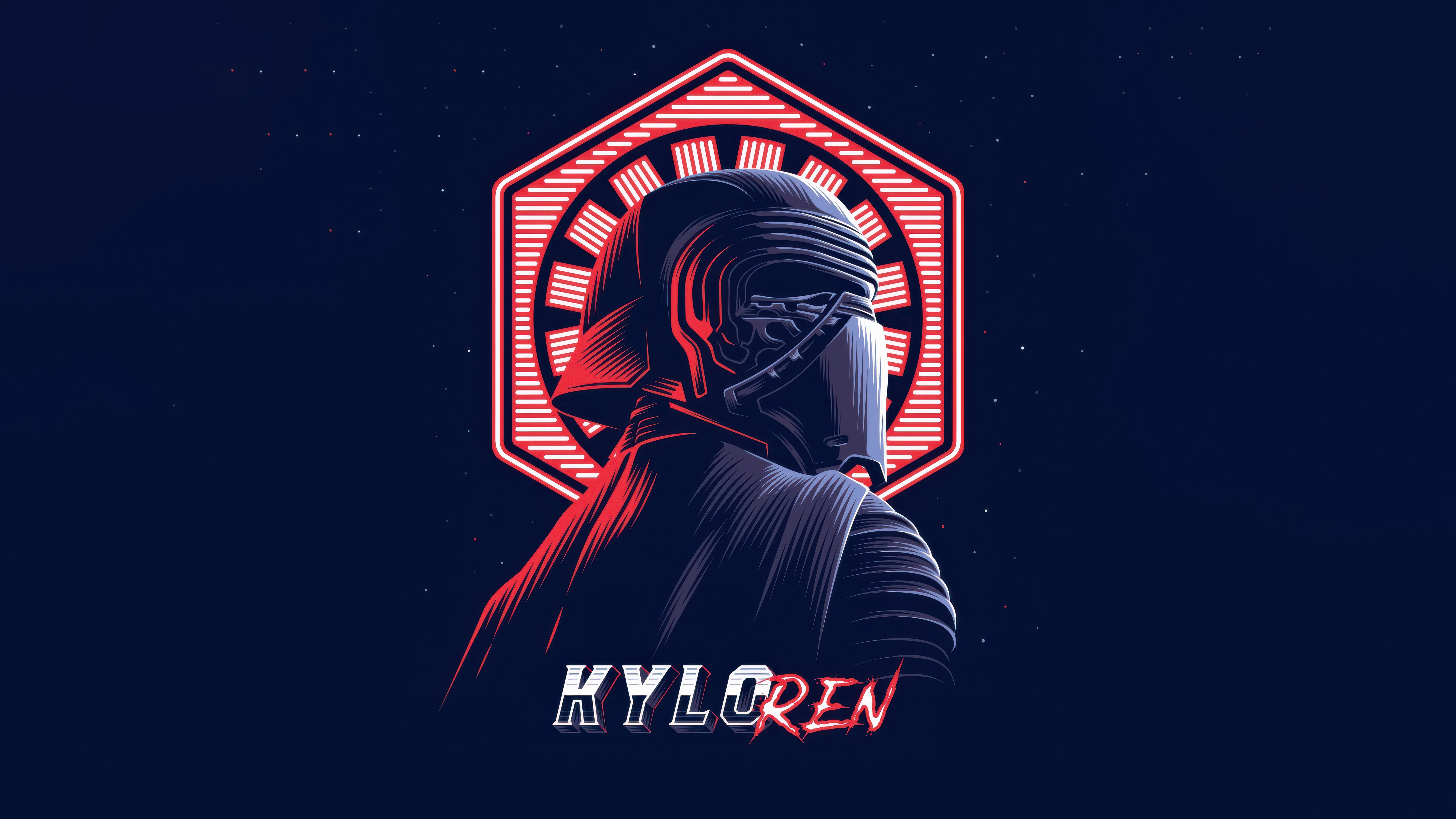 Kylo Ren with First Order Symbol HD Wallpaper