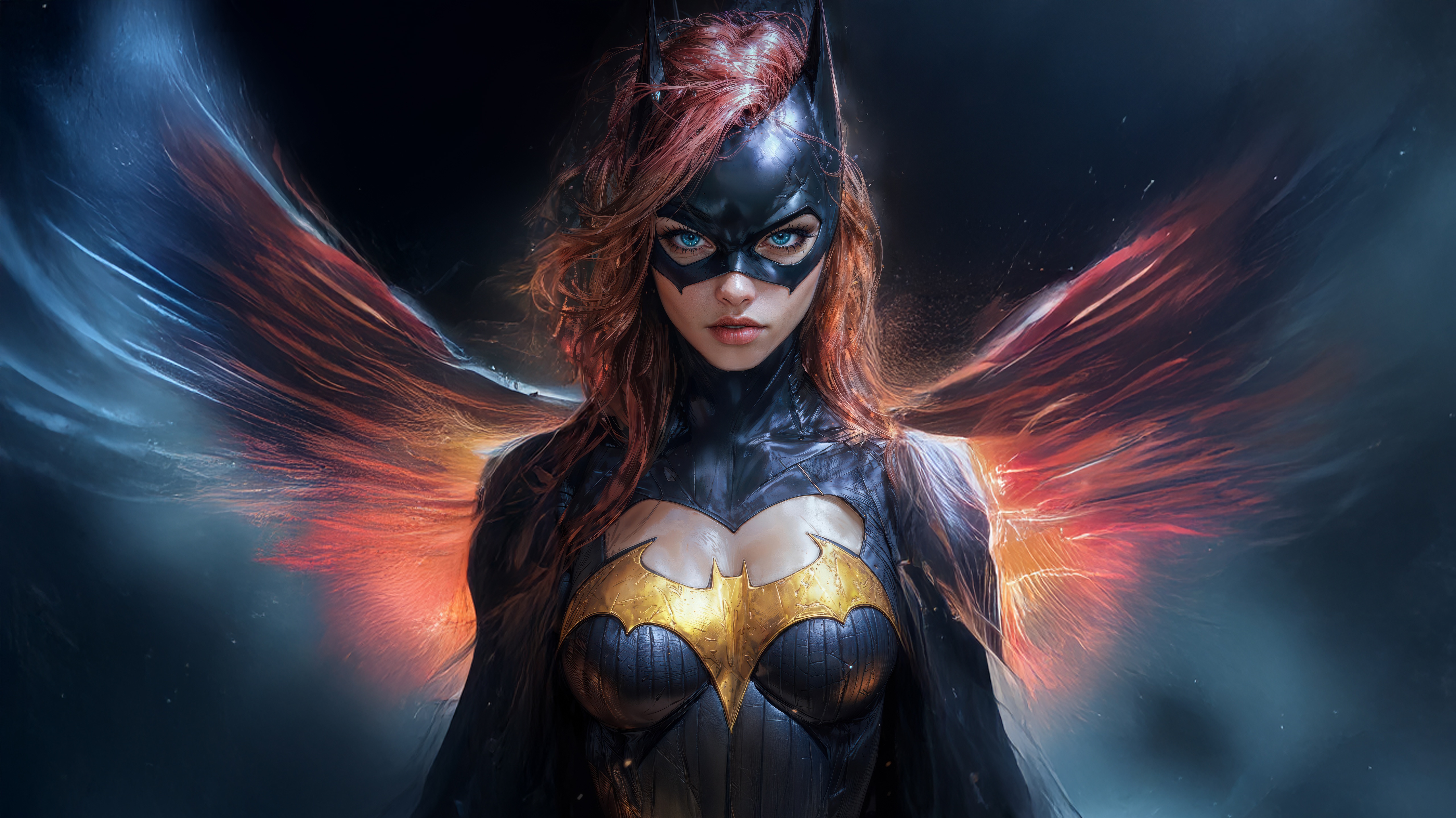 Batgirl with Fiery Wings HD Wallpaper