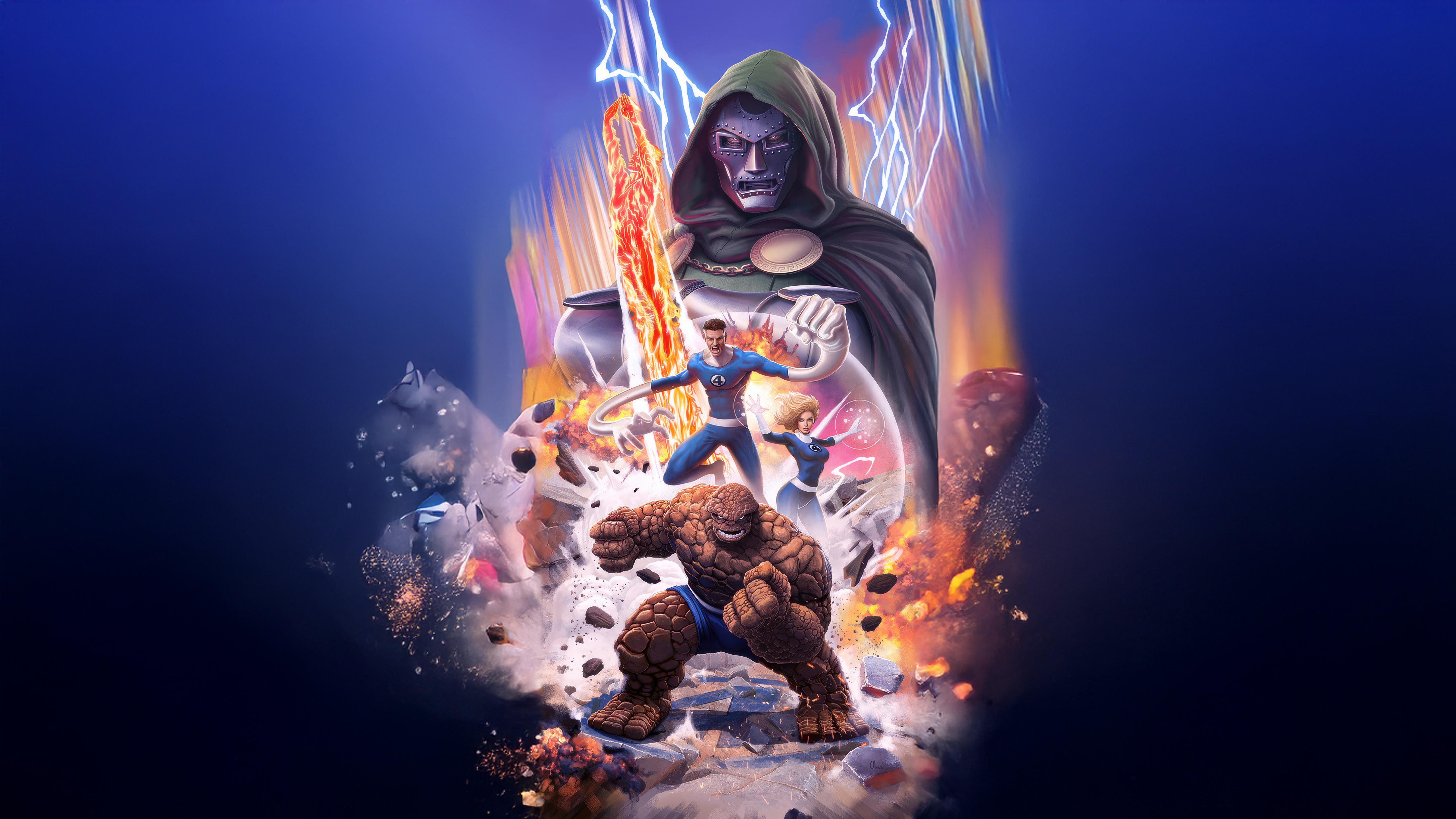 Fantastic Four vs. Doctor Doom HD Wallpaper