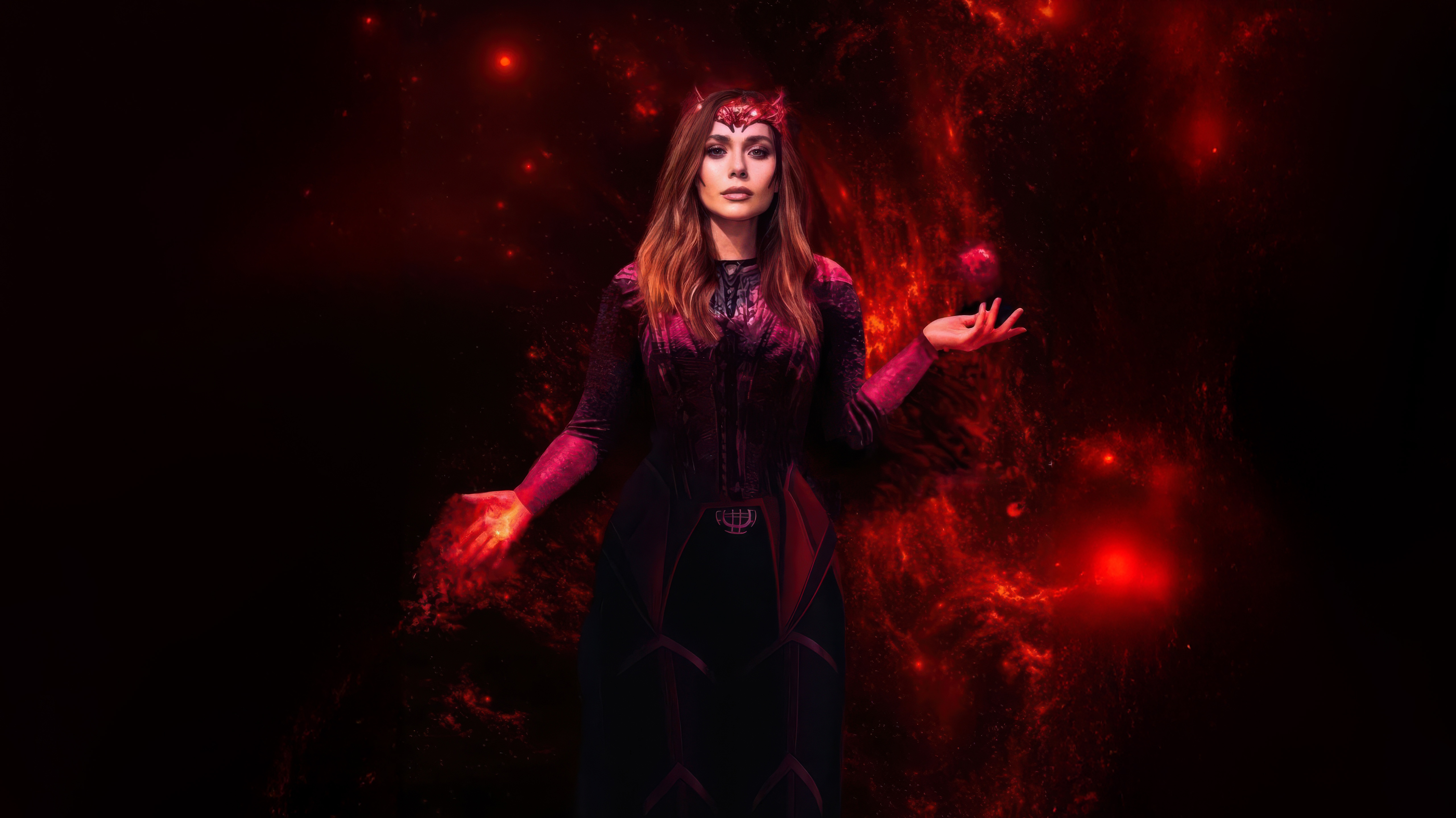 Scarlet Witch with red energy HD Wallpaper